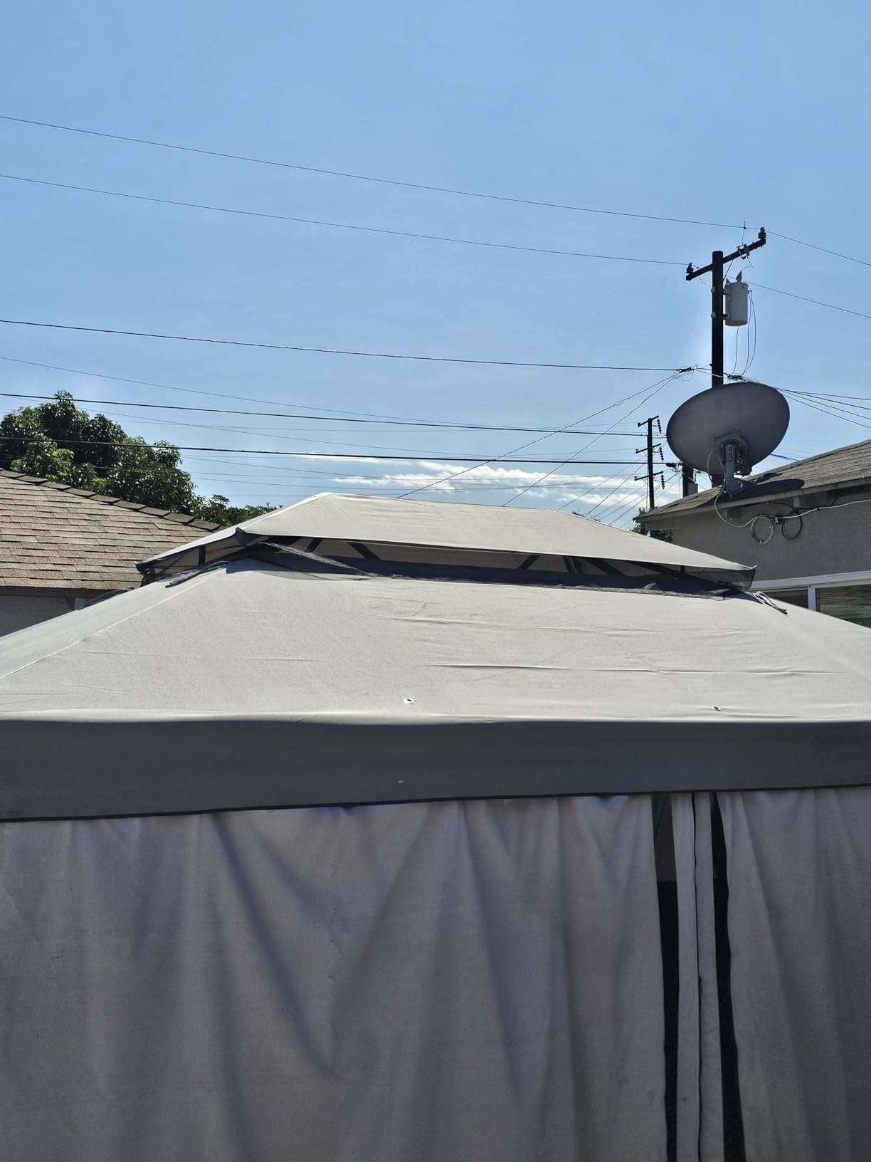 Grand Patio Replacement Canopy Top for 10×13 FT Outdoor Gazebo, Double Tiers PA Polyester Top Water-Resistant Anti-UV Shelter Sun Shade with Mesh Netting Grey customer photo 2