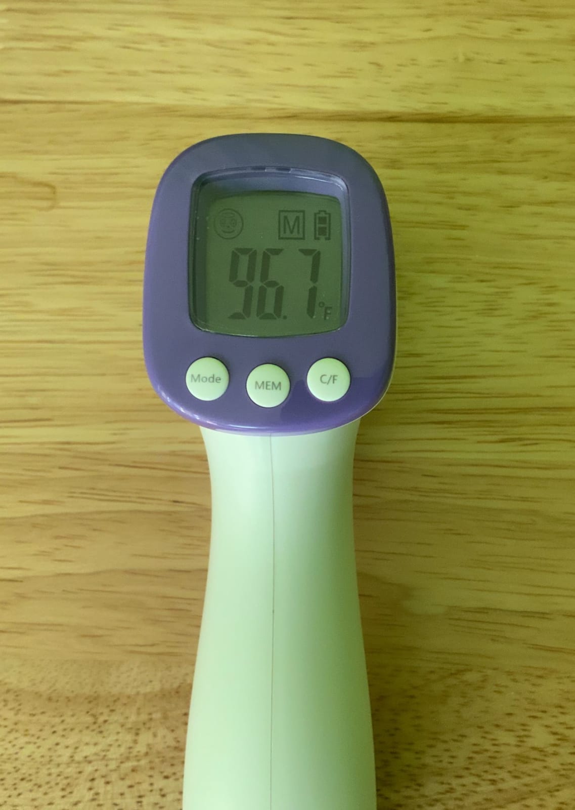 HUHETA Infrared Thermometer for Adults, Non Contact Forehead Thermometer with Fever Alarm, Accurate Reading and Memory Function, Body Temperature & Surface of Objects Use (Purple) customer photo 1
