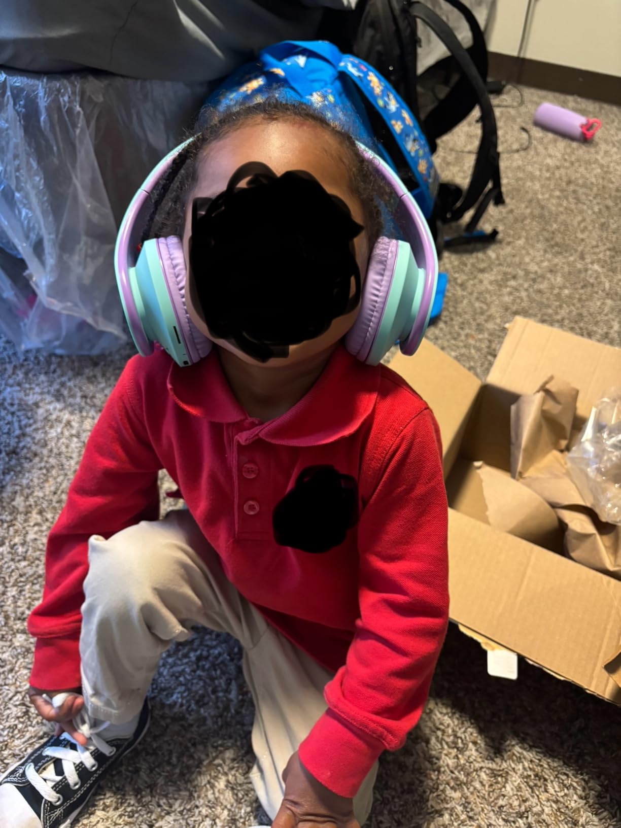 PowerLocus Kids Headphones Over-Ear, Bluetooth Wireless Headphones for Kids,with Microphone, Safe 85DB Volume Limited, Foldable with Carry Case, Audio Cable, Micro SD mode for Online Classes,PC,Phones customer photo 1