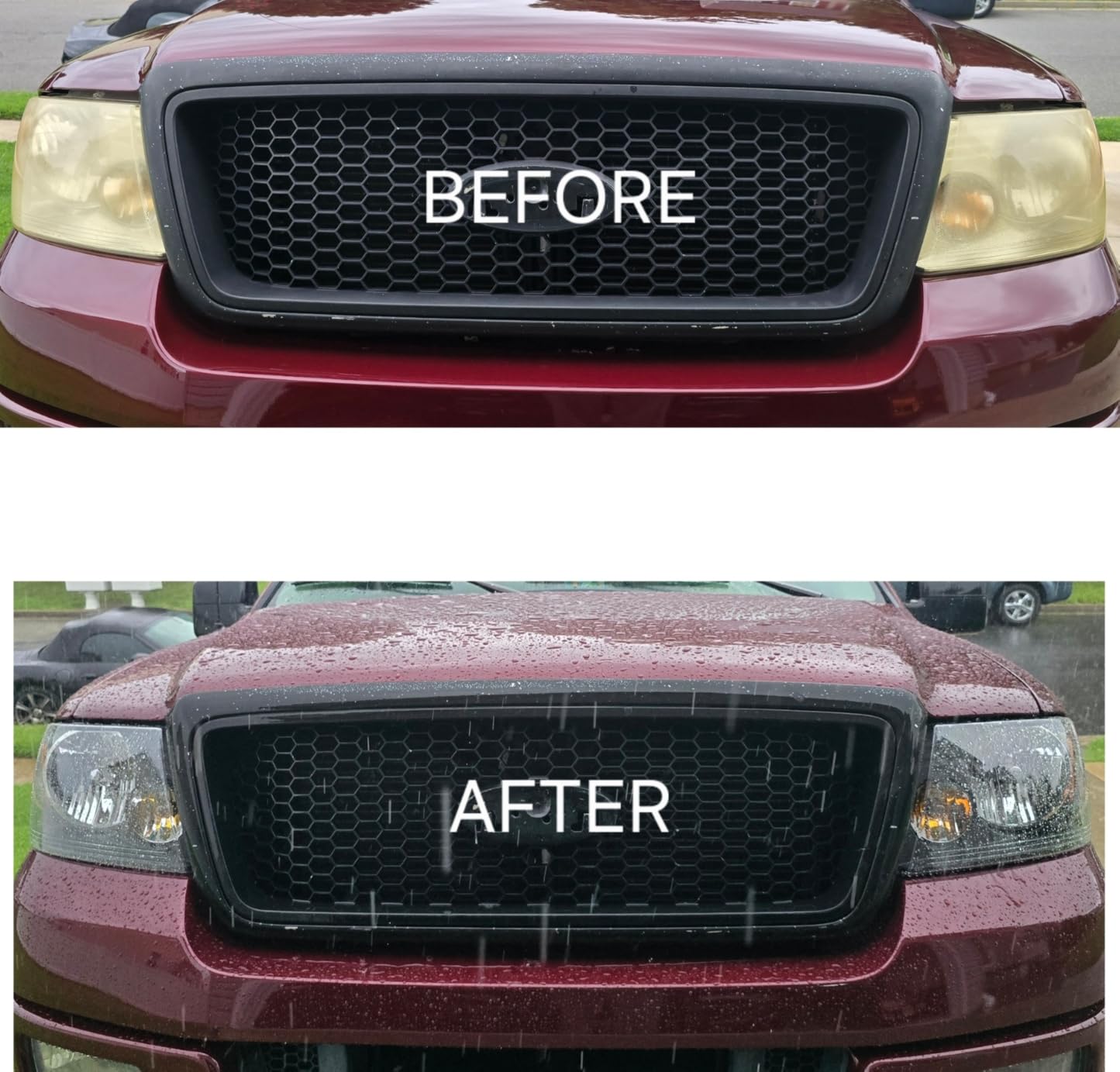 Headlight Assembly for 2004-2008 Ford F150 Pickup 2006-2008 Lincoln Mark LT Clear Lens Chrome Housing Amber Reflector Replacement W/O Bulbs customer photo 1