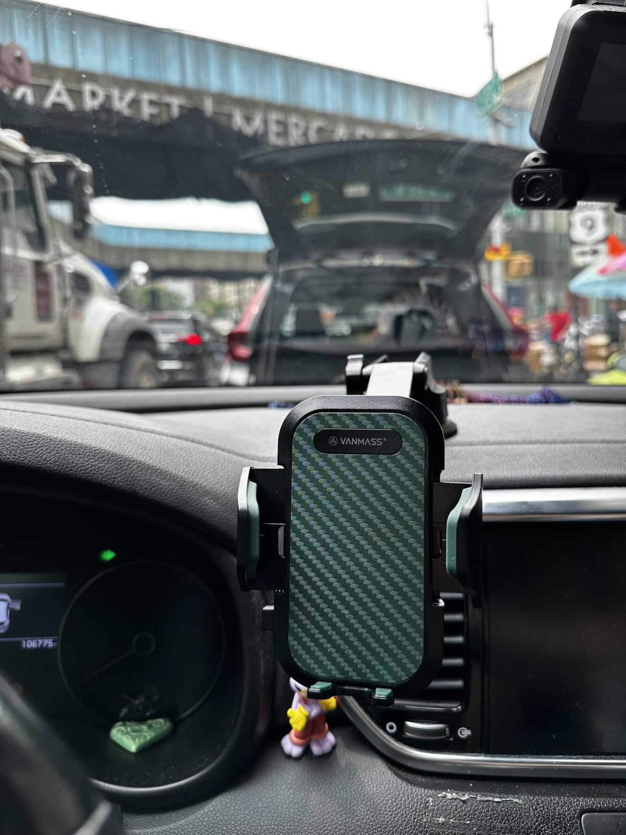 [True Military-Grade] Car Phone Holder VANMASS [Upgraded Strongest Suction&Clip] Cell Phone Mount for Dashboard Windshield Vent Kit, Truck Cradle Stand for iPhone 17 Pro Max 16 15 14 Android,Ink Black customer photo 2