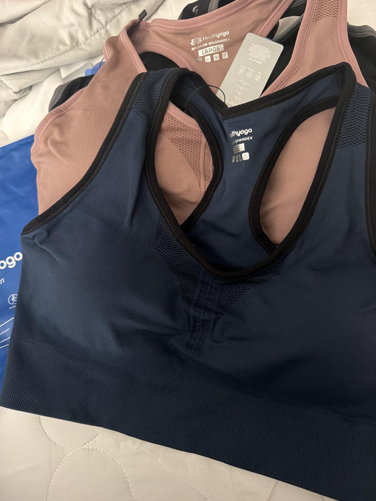 Heathyoga High Impact Sports Bras for Women High Support Padded Racerback customer photo 2