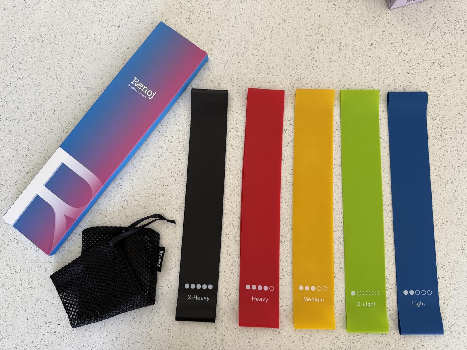 Resistance Bands for Working Out, 5-Pack Elastic Exercise Bands for Strength Training, Stretching, Workout; Home Gym Equipment for Women Men, Pilates Yoga Physical Therapy, Leg Glute Arm Exercise Kit customer photo 2