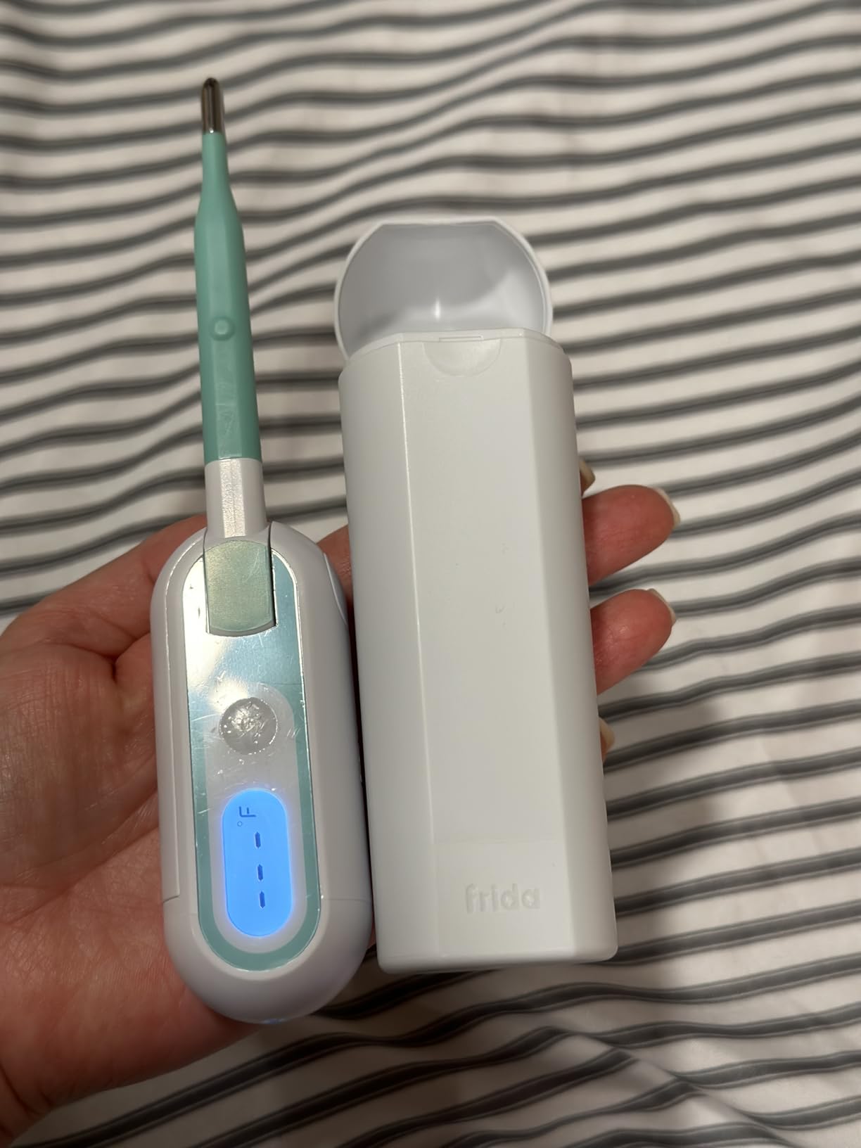 Frida Baby 3-in-1 Rectal, Underarm & Oral Thermometer for Kids, Digital Baby Thermometer for Infants, Toddlers, & Kids, Quick & Accurate Temperature Check, Includes Carrying Case for Storage customer photo 1