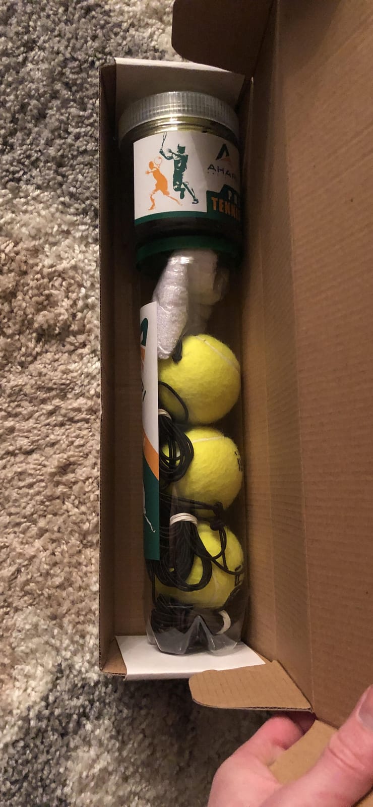 Premium Tennis Trainer Set, Pro Rebounder with Metal Base in a Carrying Cylinder, 3 Replacement Rebound Balls, & Wristband, Portable Tennis Practice Equipment for Solo Training customer photo 1