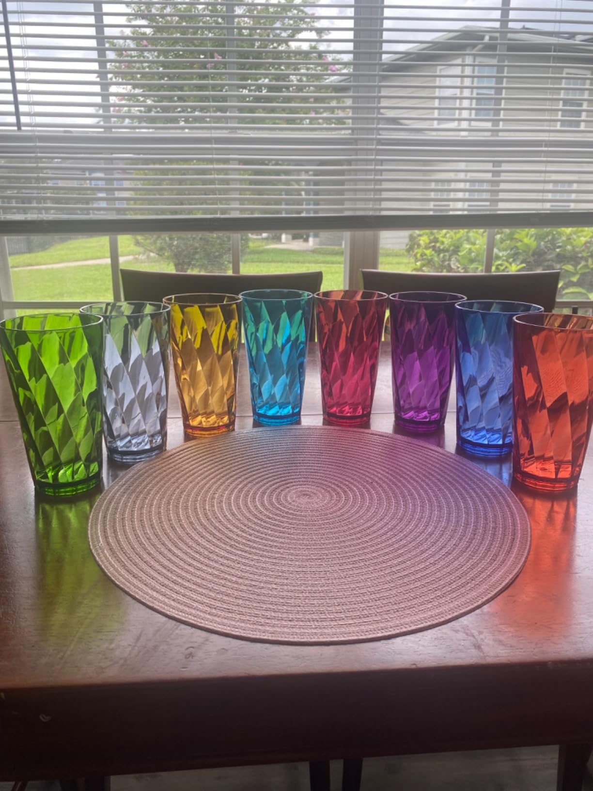 US Acrylic Optix Plastic Reusable Drinking Glasses (Set of 8) 20oz Water Cups in Jewel Tone Colors | BPA-Free Tumblers, Made in USA | Top-Rack Dishwasher Safe customer photo 2