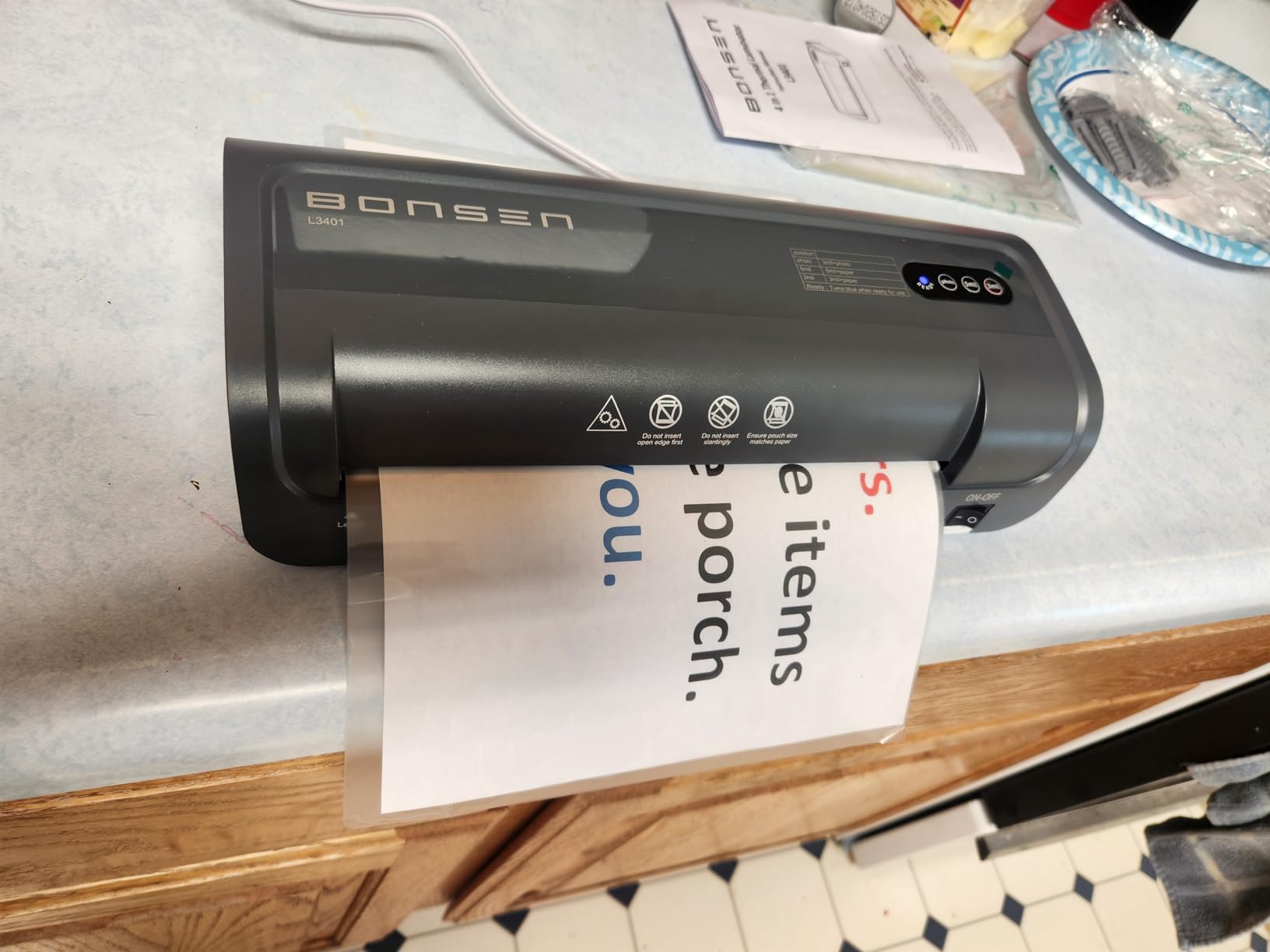 Bonsen Laminator Machine with 100 Laminating Sheets, Thermal Laminator customer photo 2