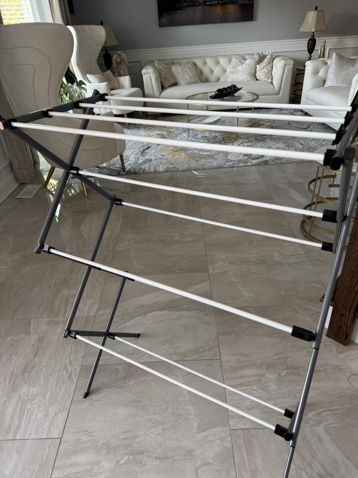 Honey-Can-Do 6-Tier Collapsible Steel Clothes Drying Rack, 24 ft, White customer photo 1