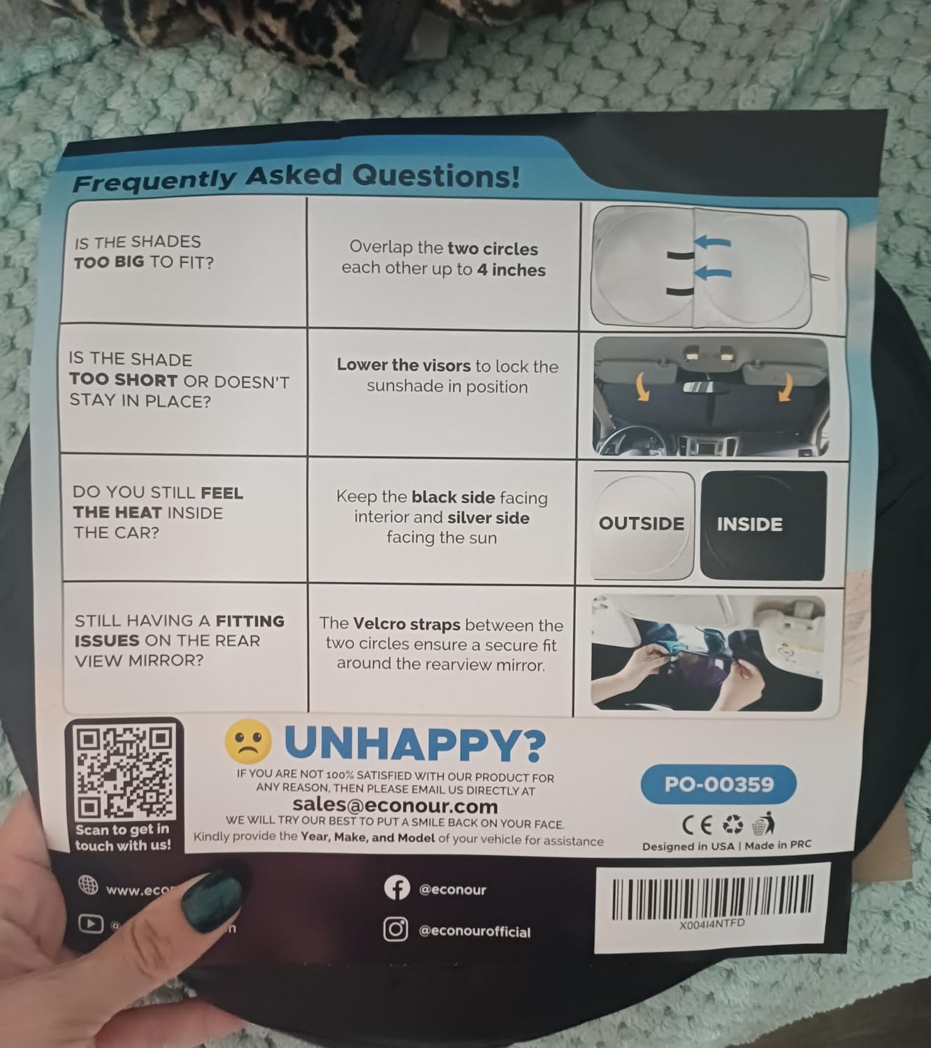 EcoNour Windshield Sun Shade Compatible with Tesla Model 3 & Model Y customer photo 2