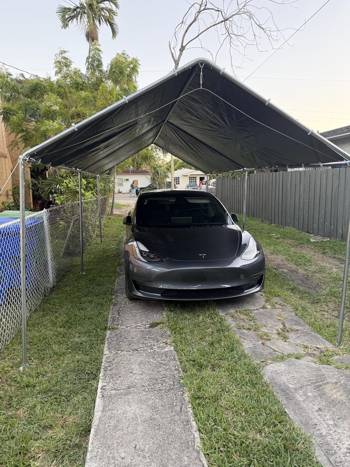 Outsunny 10'x20' Carport Outdoor Heavy Duty Galvanized Car Canopy Gray customer photo 2