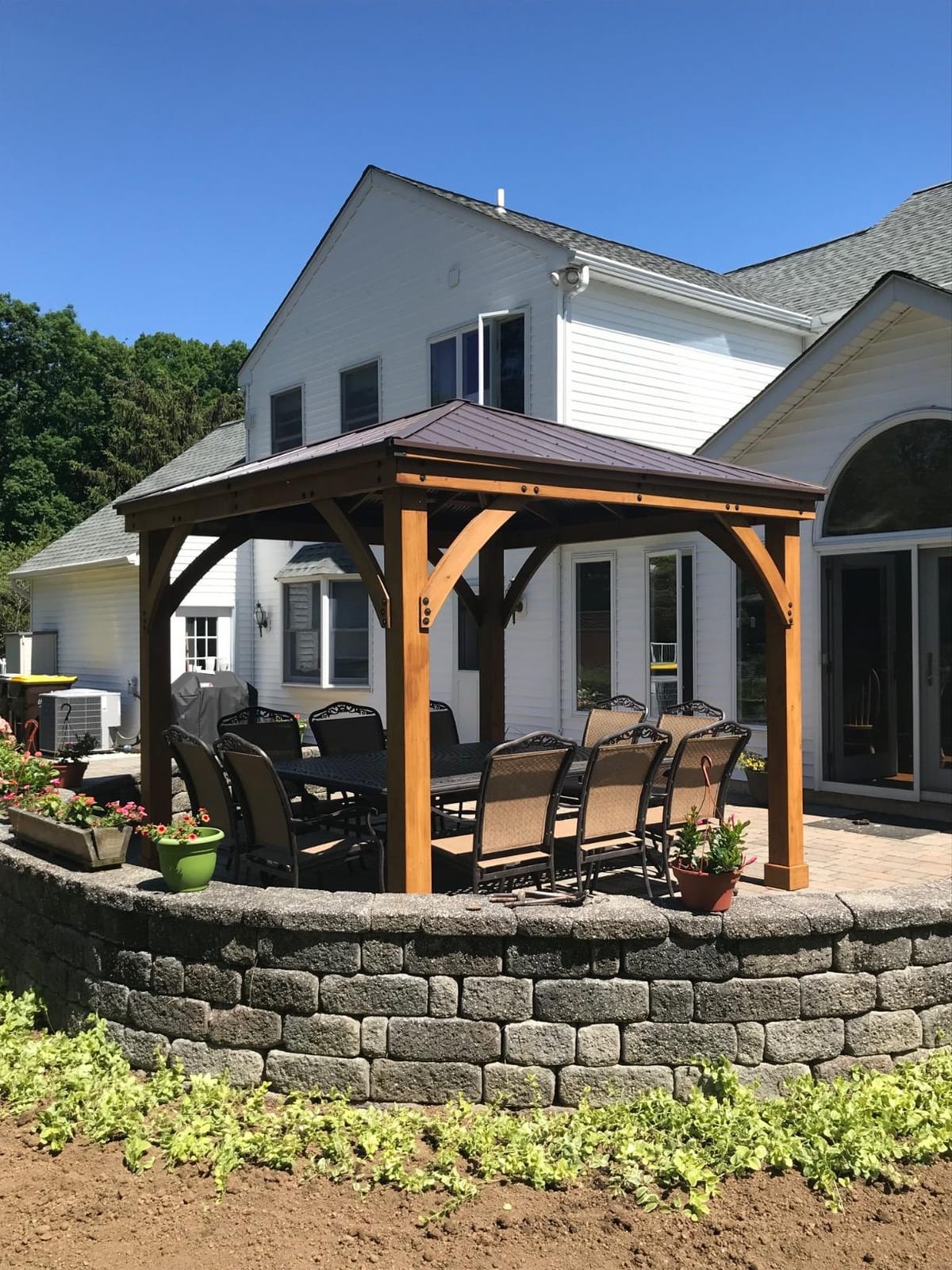 Yardistry 12 x 16 Meridian Cedar Wood Gazebo Pavilion for Patios, Decks, Garden, Backyard, Durable, Aluminum Roof customer photo 1