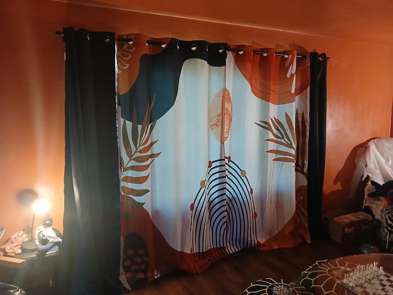 Joydeco Blackout Curtains for Bedroom 84 Inch - Black Out Curtains with Grommets Thermal Insulated Room Darkening Light Blocking, Noise Reducing & Wrinkle-Free Drapes for Living Room Windows, 2 Panels customer photo 2