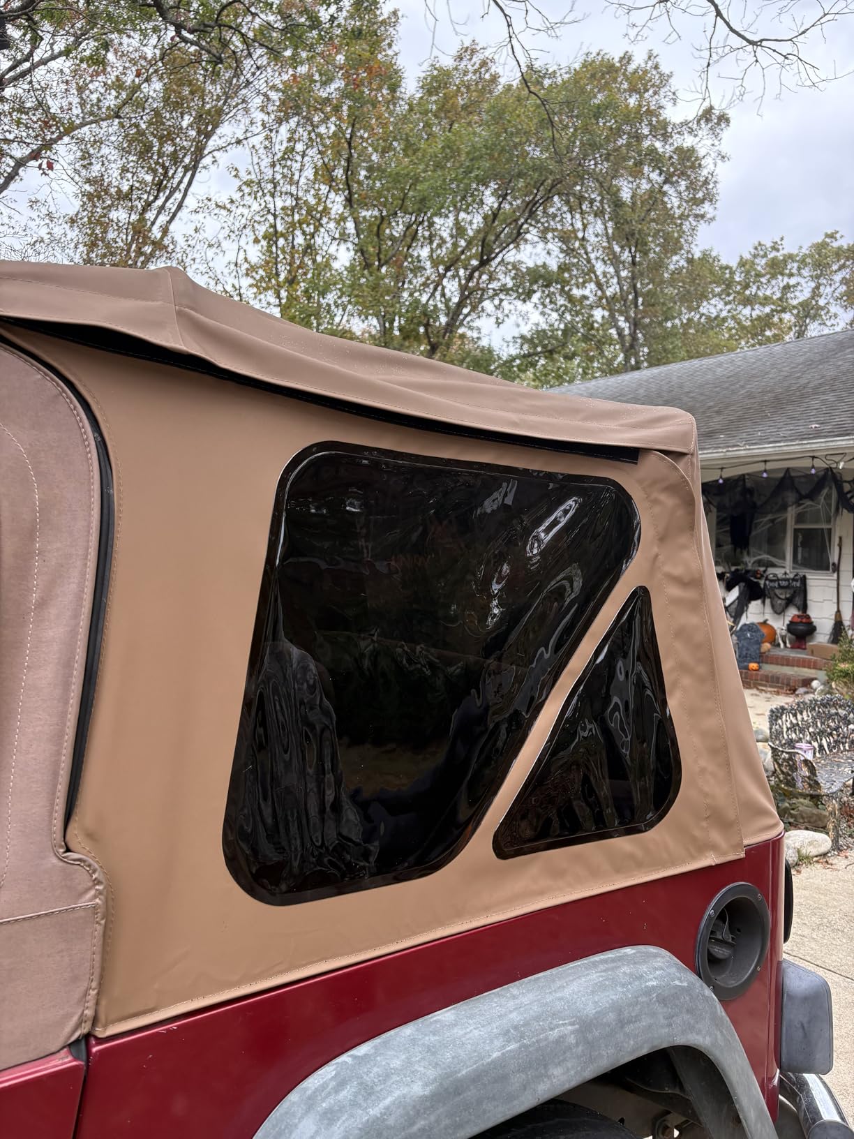 TACTIK Fabric Only Replacement Soft Top - Fits Jeep Wrangler TJ 1997-2006 - Custom-Fit Fabric Roof with Removable Side and Back Window Jeep TJ Soft Top Jeep TJ Top Cover (No Door Skins, Black Diamond) customer photo 2
