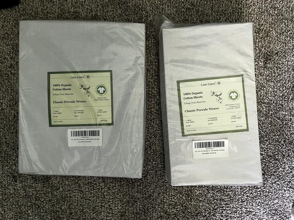 LANE LINEN King Sheets 100% Organic Cotton 4pc Percale Cooling Soft - White customer photo 1