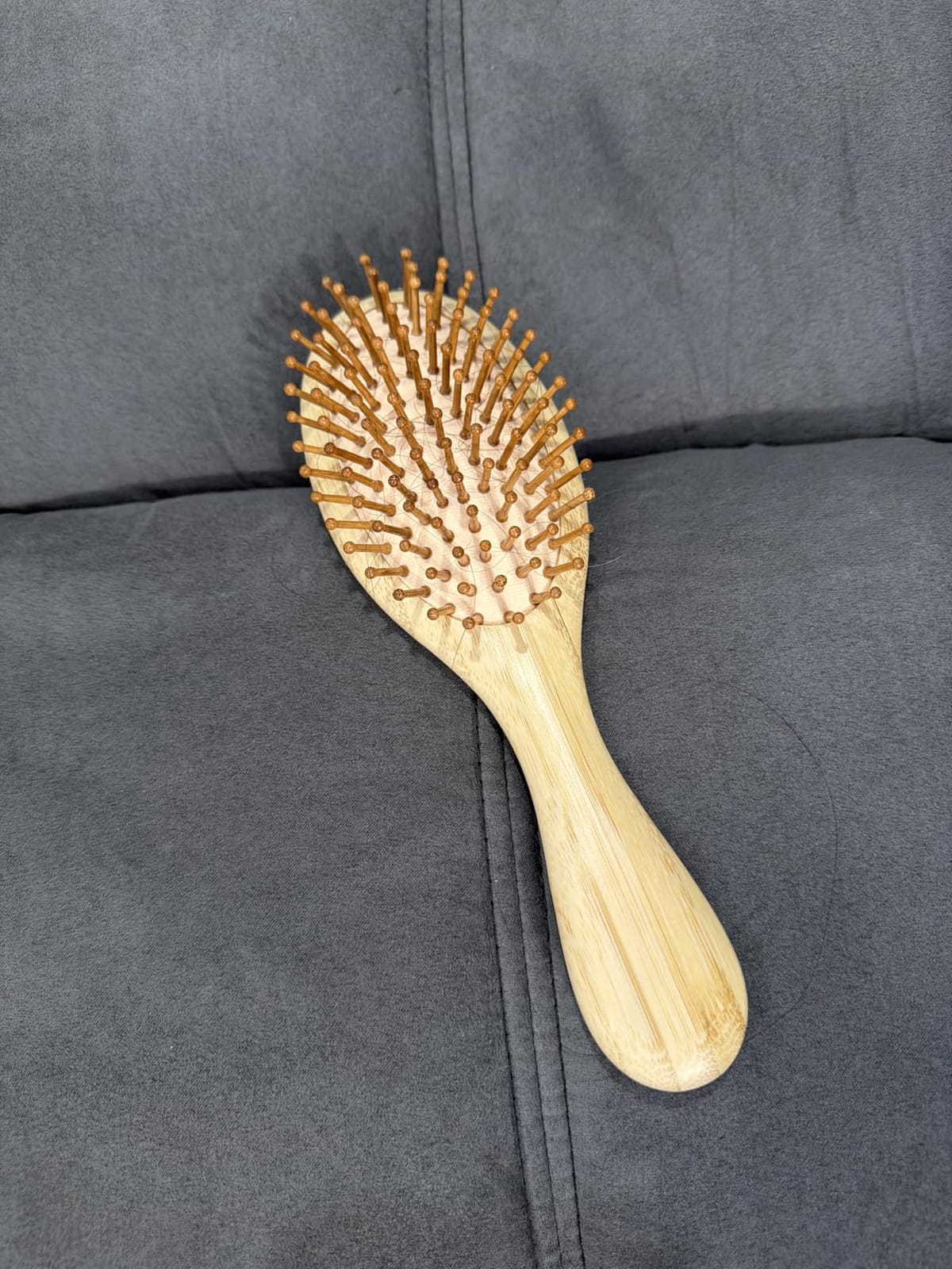 GAINWELL Bamboo Hair Brush for Hair Growth, Natural Bamboo Bristles Detangling Wooden Paddle Hairbrush for Massaging Scalp, for Women Men and Kids, for All Hair Types, with Ergonomic Handle customer photo 2