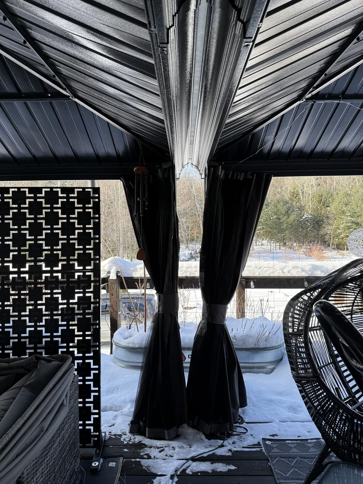 Domi 12x16 Hardtop Gazebo Aluminum Frame, for Outdoor Patios, Wood Looking customer photo 1