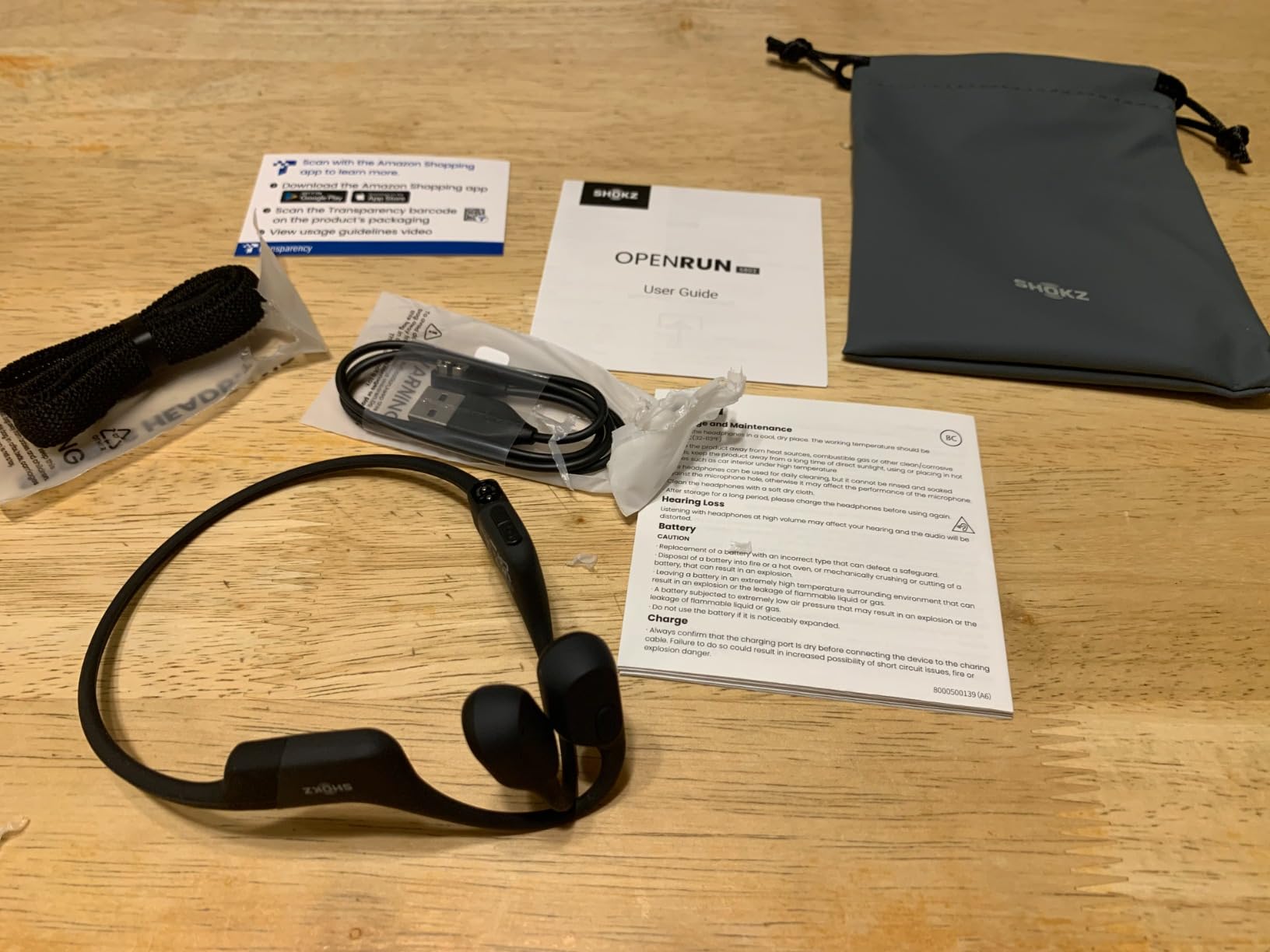 SHOKZ OpenRun Bone Conduction Open-Ear Bluetooth Sport Headphones, Black customer photo 2