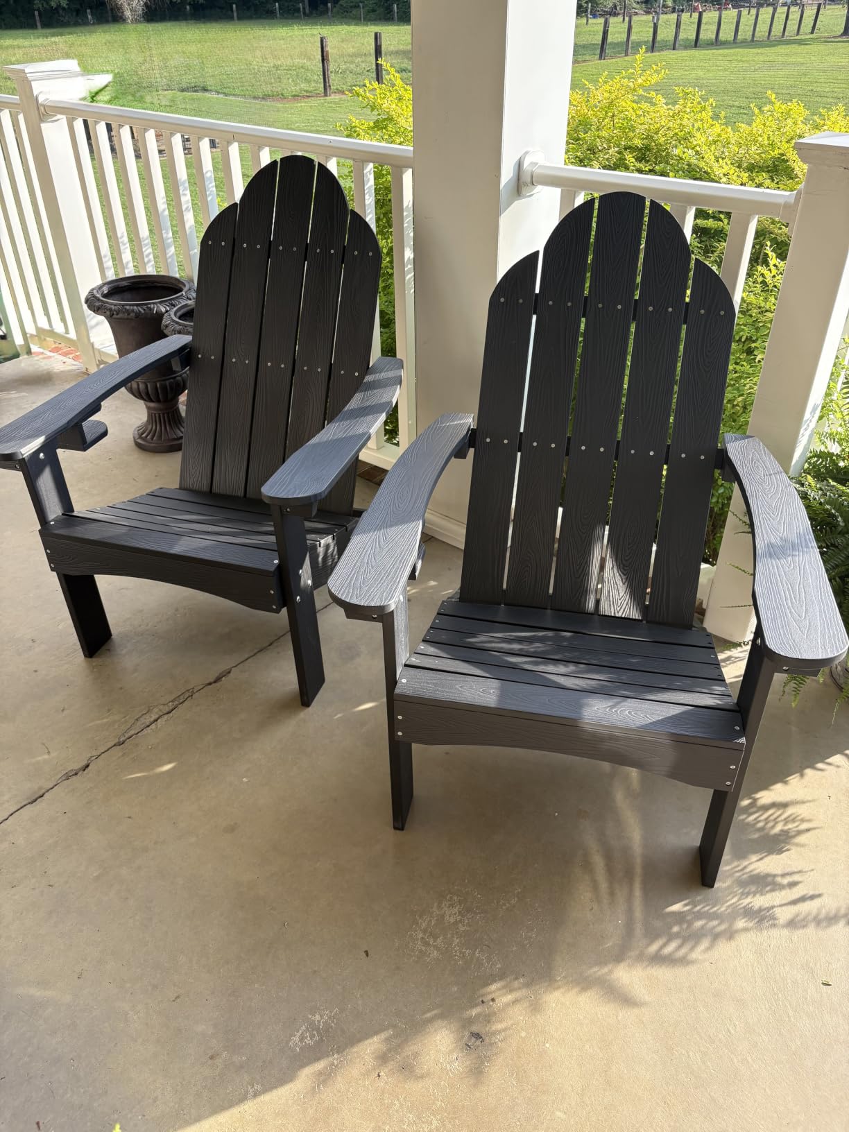 LUE BONA HDPS Outdoor Adirondack Chair, Cup Holder, Set of 4, Black customer photo 2
