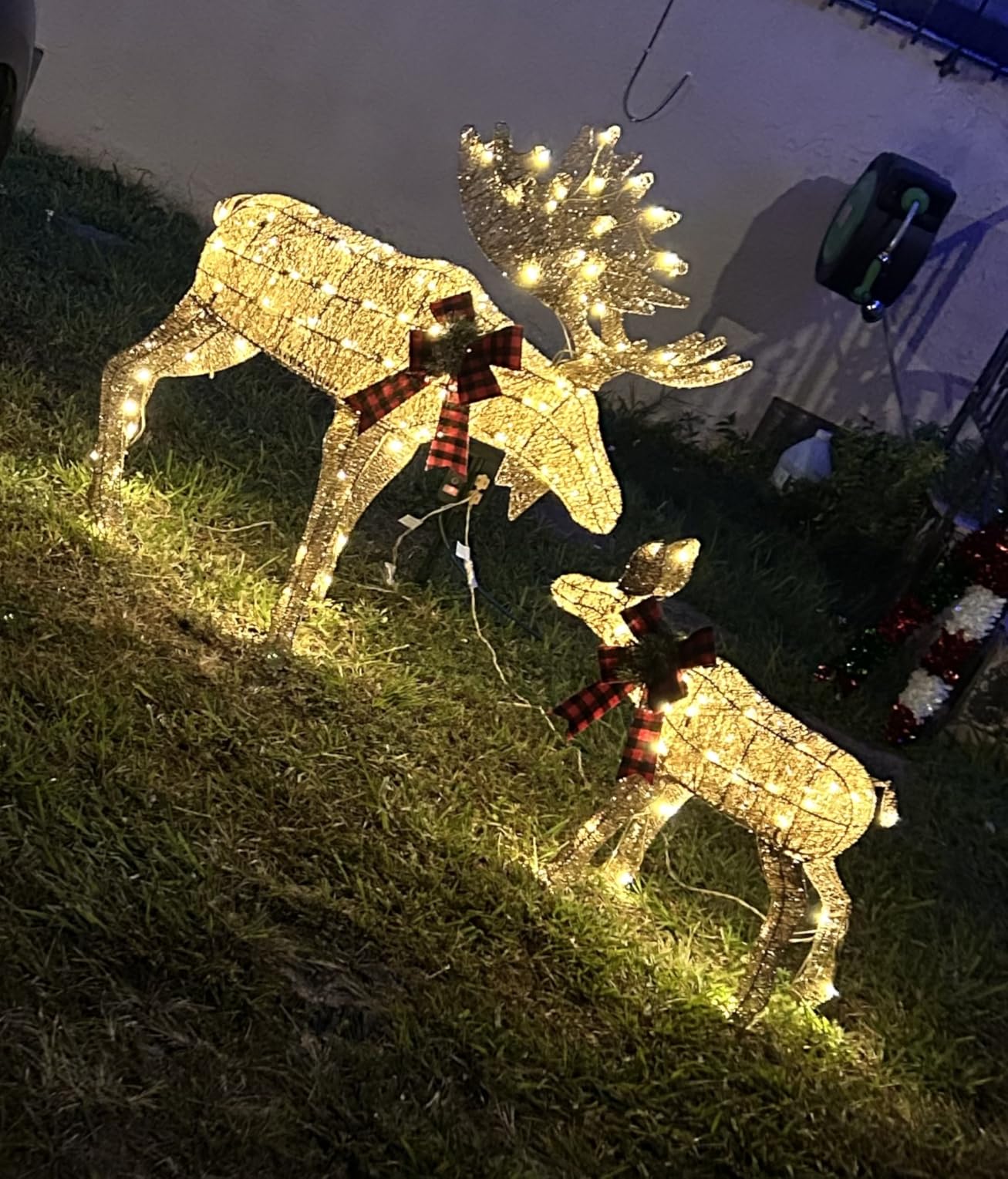 Best Choice Products 2-Piece Moose Family, Lighted Outdoor All-Weather Christmas Yard Decoration Light-Up Décor Set w/ 170 LED Lights, Ground Stakes, Zip Ties - Gold customer photo 2