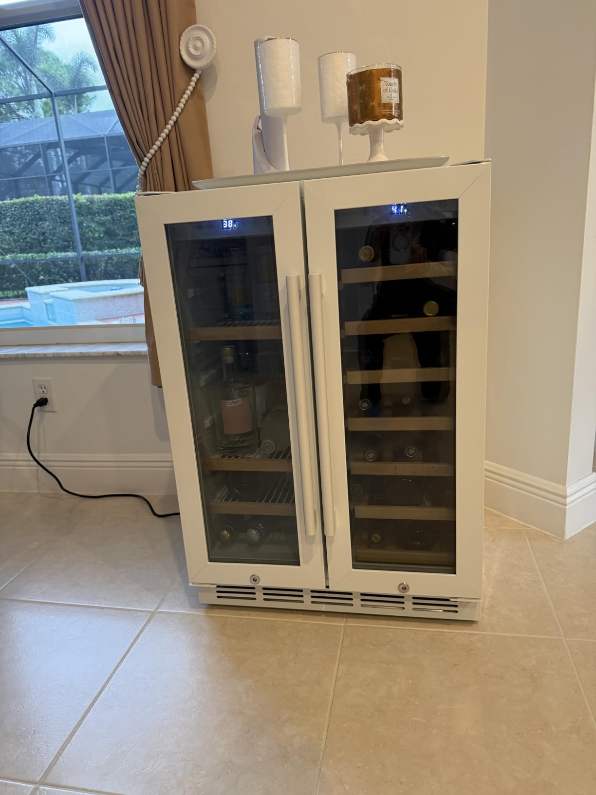 24 Inch Beverage Refrigerator Cooler,210 Cans Wide Beverage and Beer Fridge with Glass Door and Powerful Cooling Compressor, Built-in/Freestanding Drink Fridge for Kitchen, Bar or Office customer photo 1