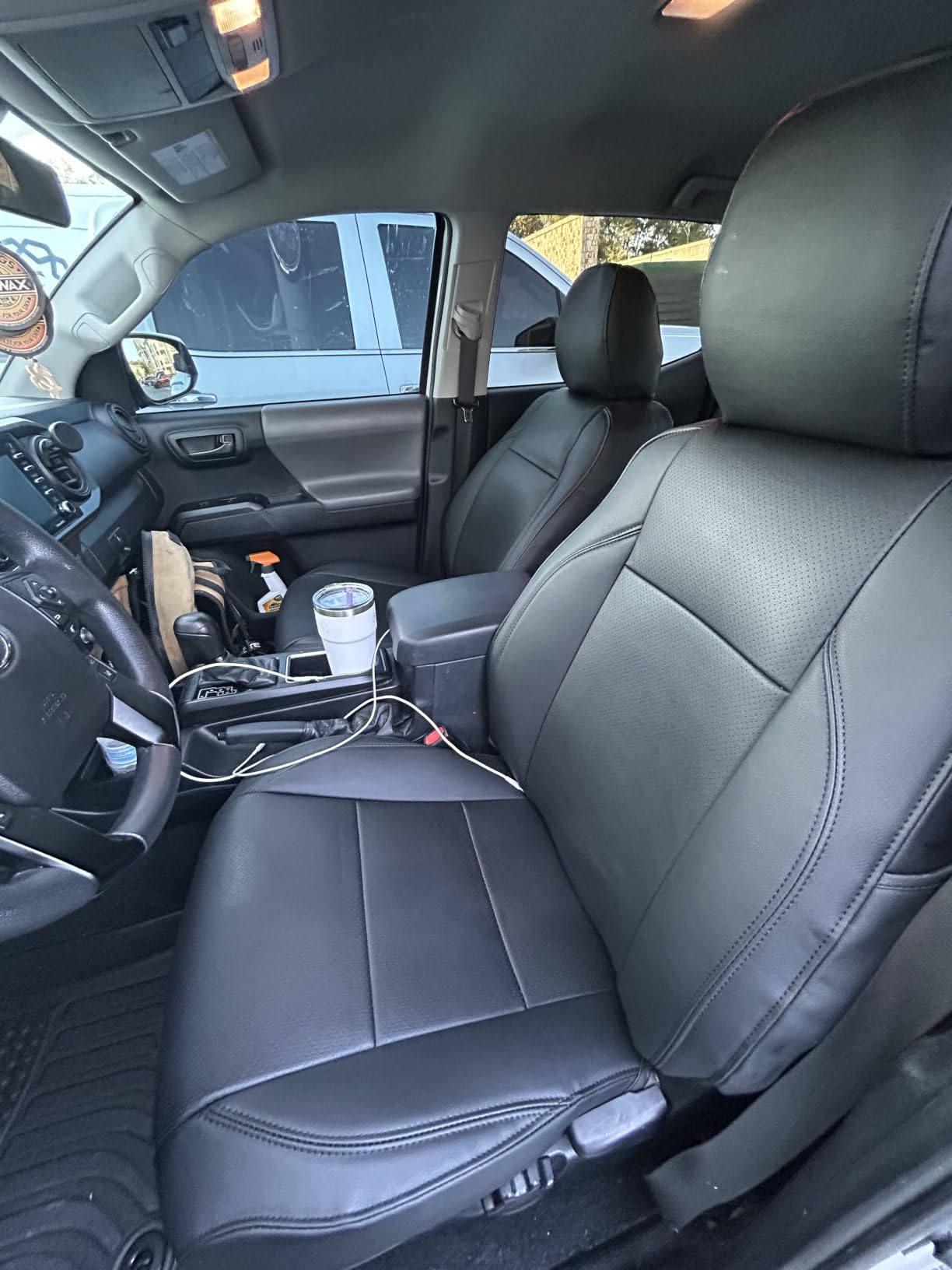 LUCKYMAN CLUB 2 Front Tacoma Seat Covers Custom Fit 2016-2023 Tacoma Crew Cab and Extended Cab (Black 2 pcs) customer photo 2