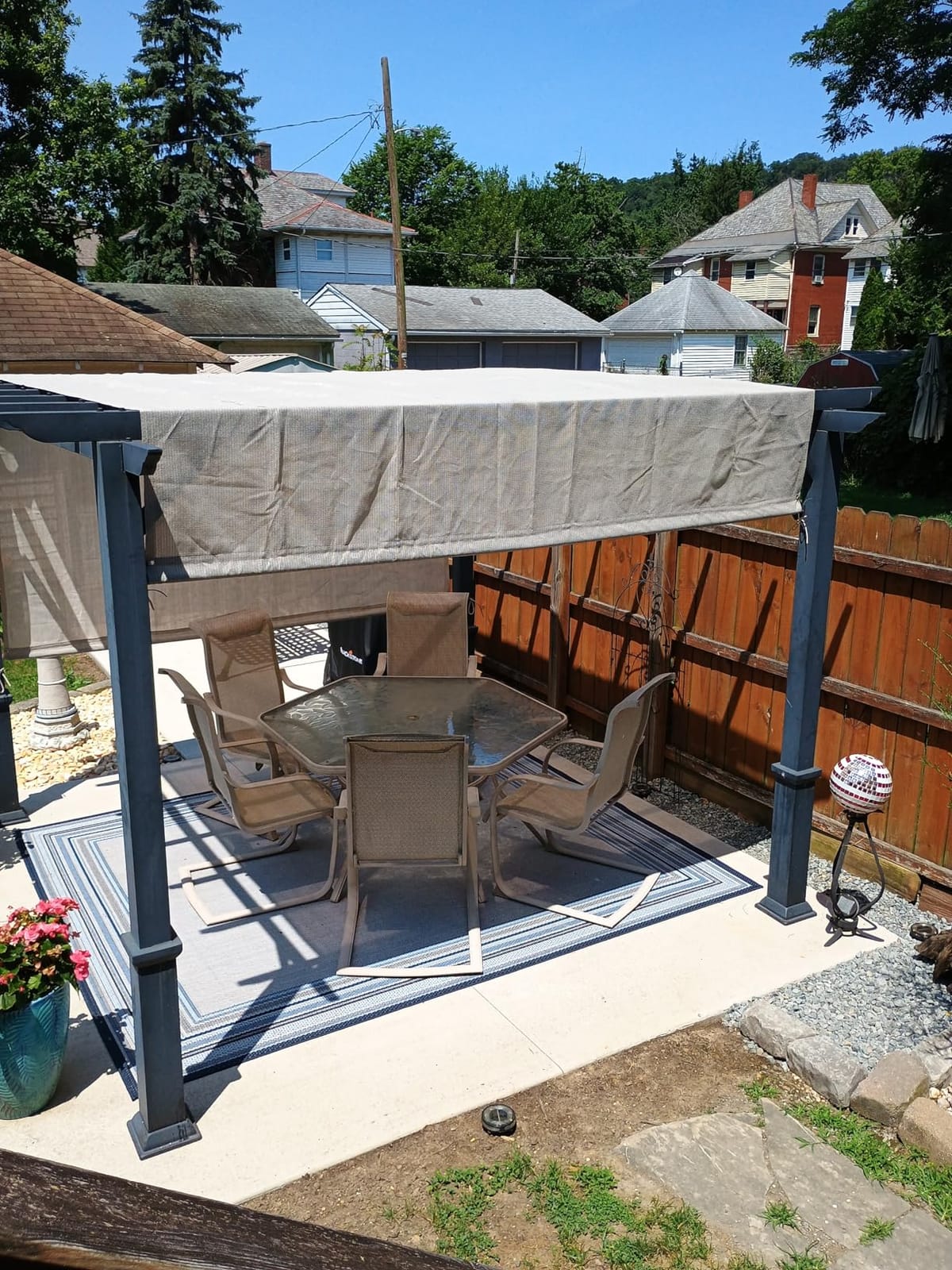 Universal Pergola Replacement Canopy Shade Cover with Breathable HDPE Fabric & Rod Pockets for 10 x 10 FT Pergola, Canopy Size: 192'' L x 106'' W (Walnut) customer photo 1