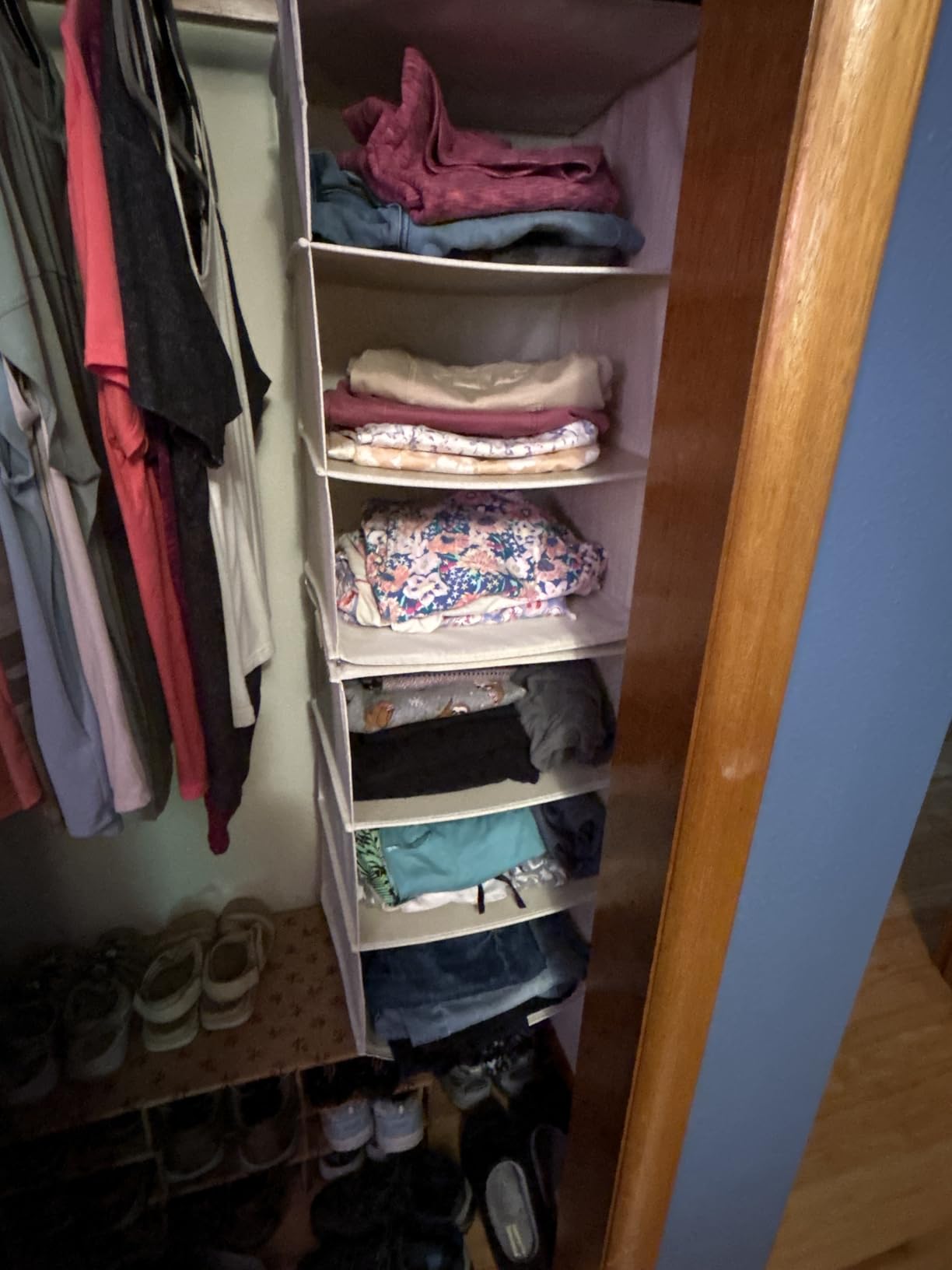 StorageWorks Hanging Closet Organizer, 6-Shelf with 2-in-1 Design, Ivory customer photo 1