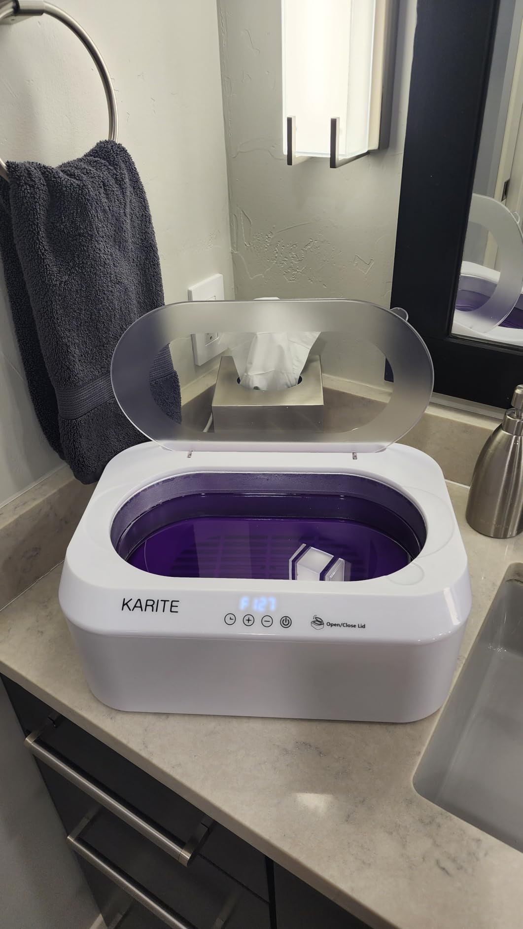 KARITE Paraffin Wax Machine for Hands and Feet with Auto Open Lid, Paraffin Bath,20Min Fast Wax Meltdown, Precision Temperature Control, 4500ml Paraffin Warmer with 8Pack Refills customer photo 2