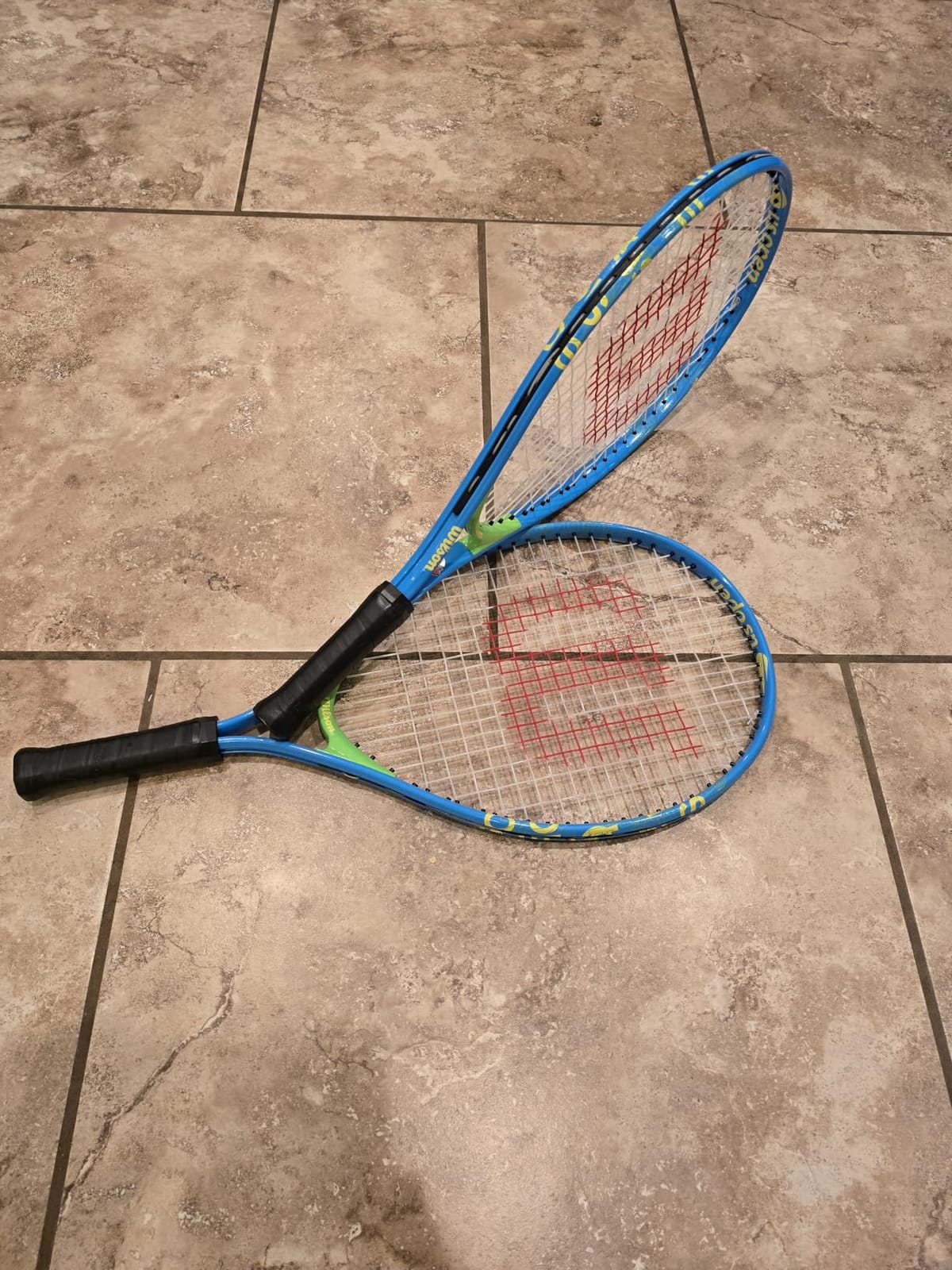 Wilson US Open Jr Tennis Racket, for Kids, Aluminium, Blue/Green, 21 customer photo 1