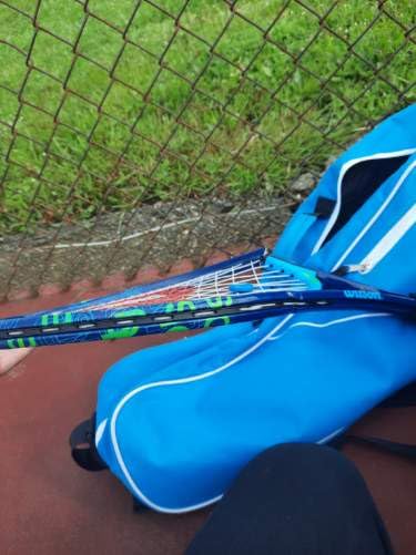 Wilson US Open Jr Tennis Racket, for Kids, Aluminium, Blue/Green, 21 customer photo 2