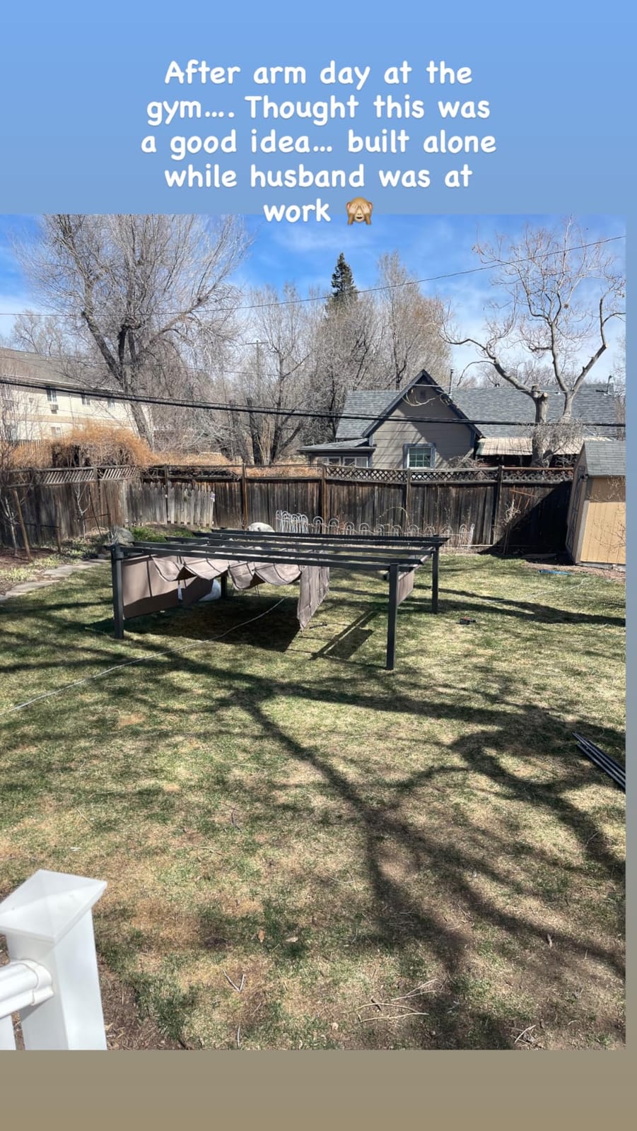Aoodor 10 x 12 ft Outdoor Pergola with Retractable Shade Canopy, Brown customer photo 2