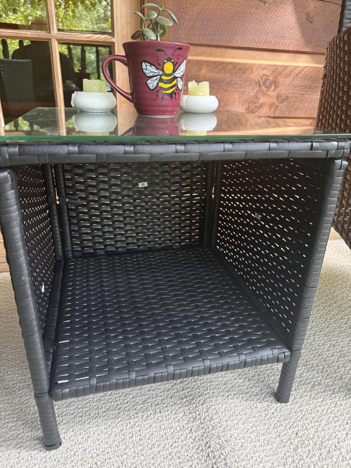 Best Choice Products 3-Piece Outdoor Wicker Conversation Bistro Set, Space Saving Patio Furniture for Garden w/Side Table - Gray/Black customer photo 1