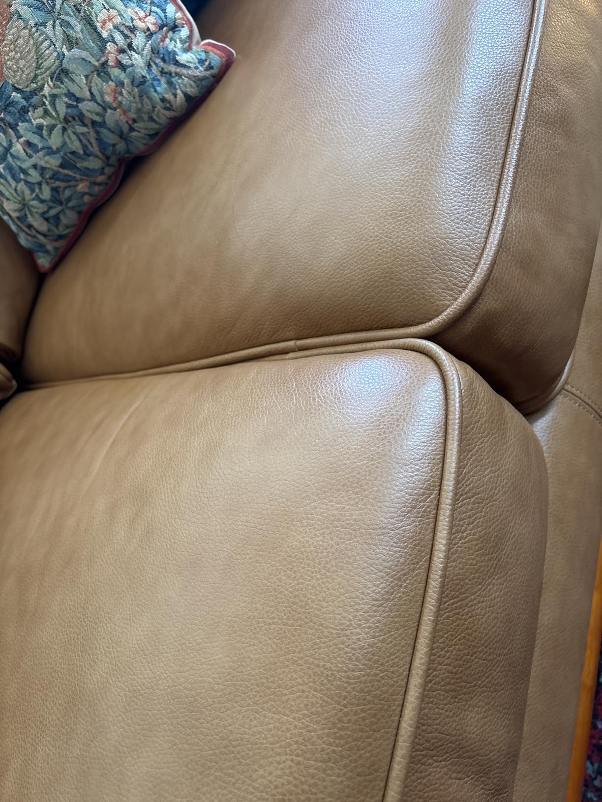 Valencia Artisan Full Leather Sofa 88” - Pure Full Italian Nappa Leather Couch for Living Room Furniture, Solid Wood Accent, Ultimate Comfort, Cognac Tan customer photo 2