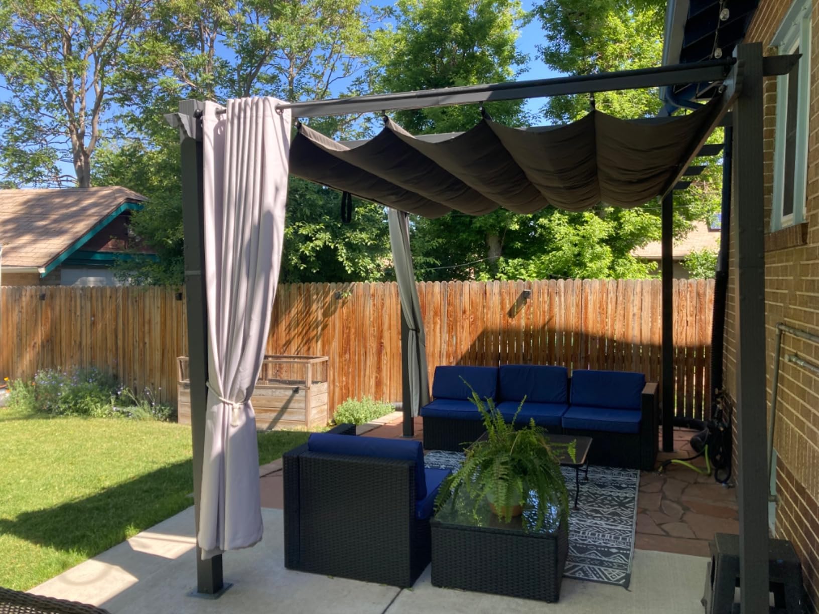 Kozyard Morgan Outdoor Retractable Pergola with Sun Shade Canopy customer photo 2