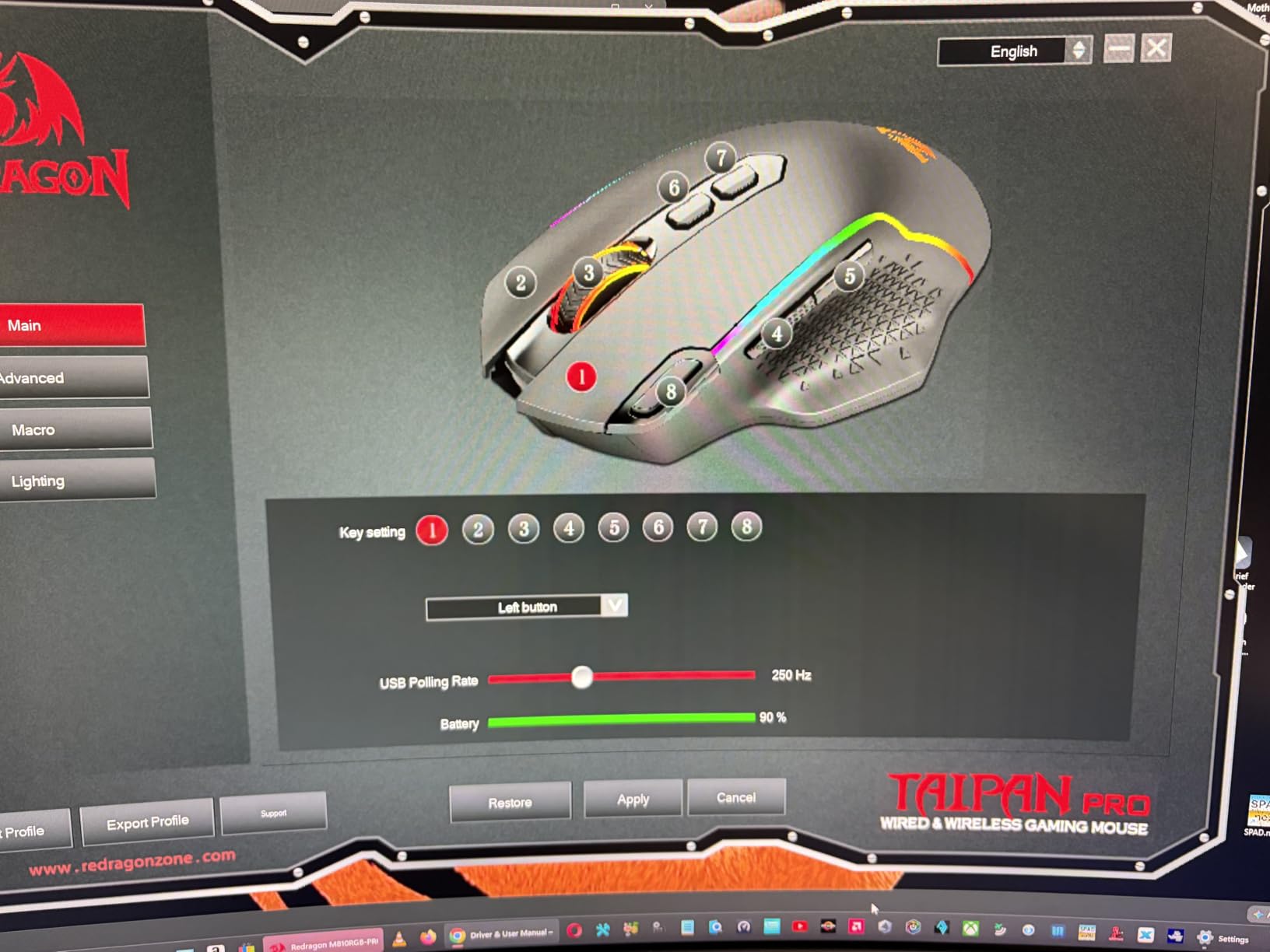 Redragon M810 PRO Wireless RGB Gaming Mouse 10000 DPI Remapping Keys customer photo 2