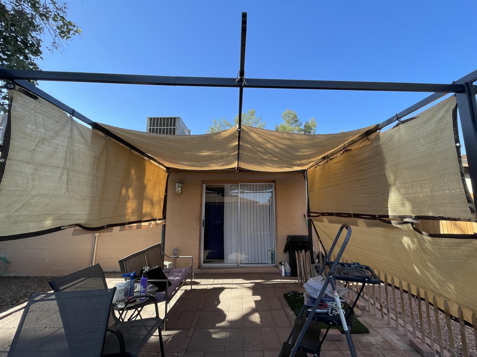 Universal Doubleton Steel Pergola Replacement Cover for Pergola Structures L-PG080PST, 80''x 205'' (Beige) customer photo 1