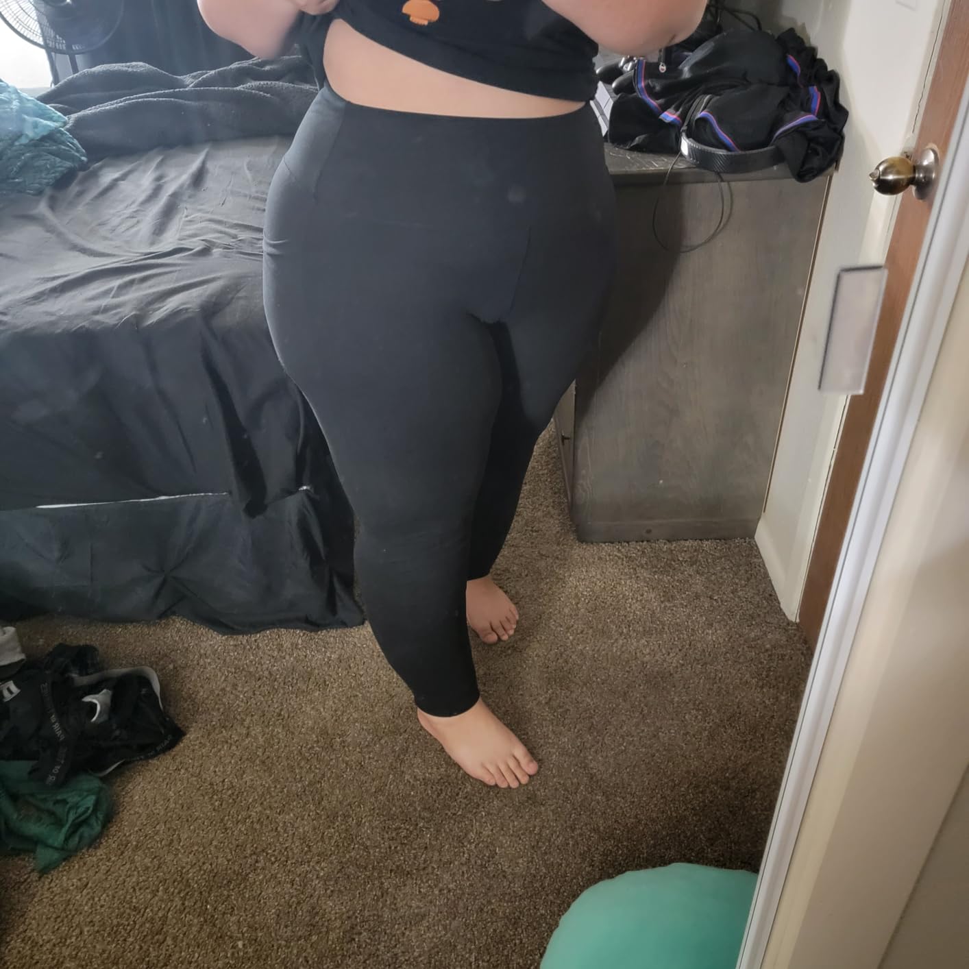 MOREFEEL Plus Size Leggings for Women with Pockets XL-5XL Black Yoga Pants customer photo 2