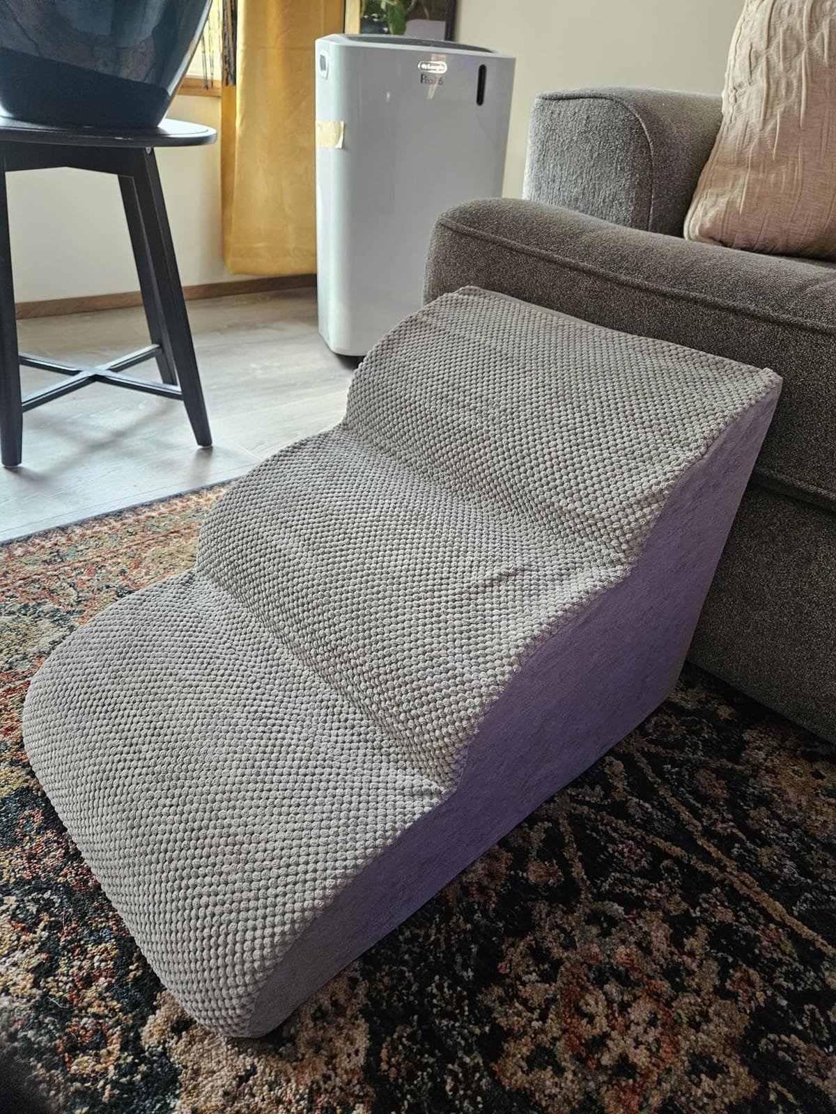 Dog Stairs for Small Dogs, 3 Tiers High Density Foam Dog Ramp, Extra Wide Non-Slip Pet Steps for High Beds Or Couch, Soft Foam Doggie Ladder for Dogs Injured, Older Pets, Small Cats customer photo 2
