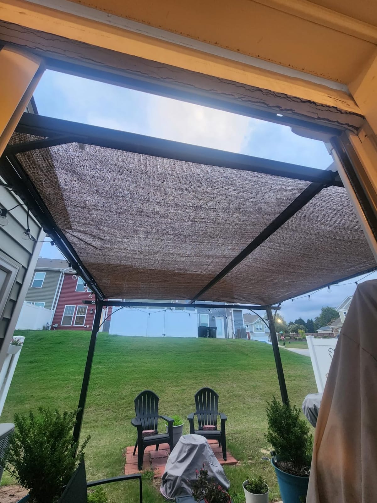 Amagenix 90% Sun Shade Cloth with Grommets, 8' x 10' Pergola Replacement Shade Cover Canopy Privacy Screen for Outdoor Patio Garden, Mocha (We Customized) customer photo 1