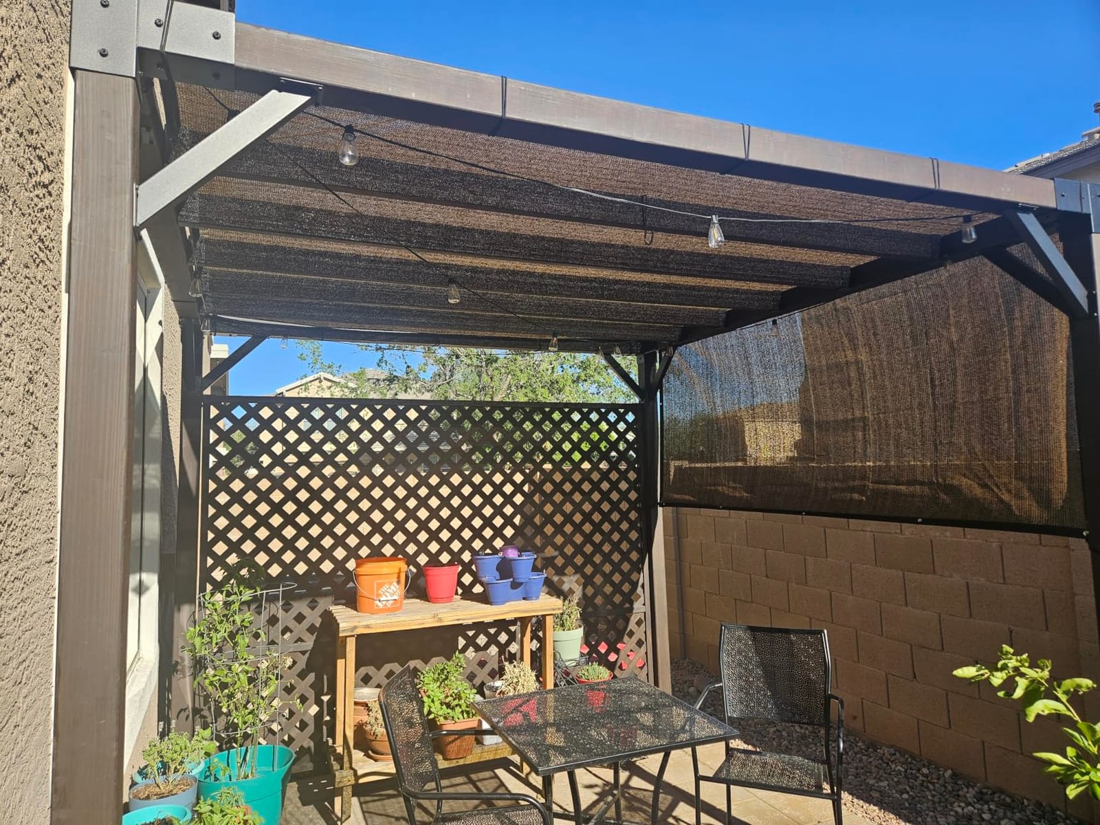 Artpuch 90% Sun Shade Cloth, 10 x 12 FT Pergola Shade Cover Canopy with Grommets, Sun Screen Fabric Tarp for Patio, Outdoor, Garden, Backyard, Mocha customer photo 1