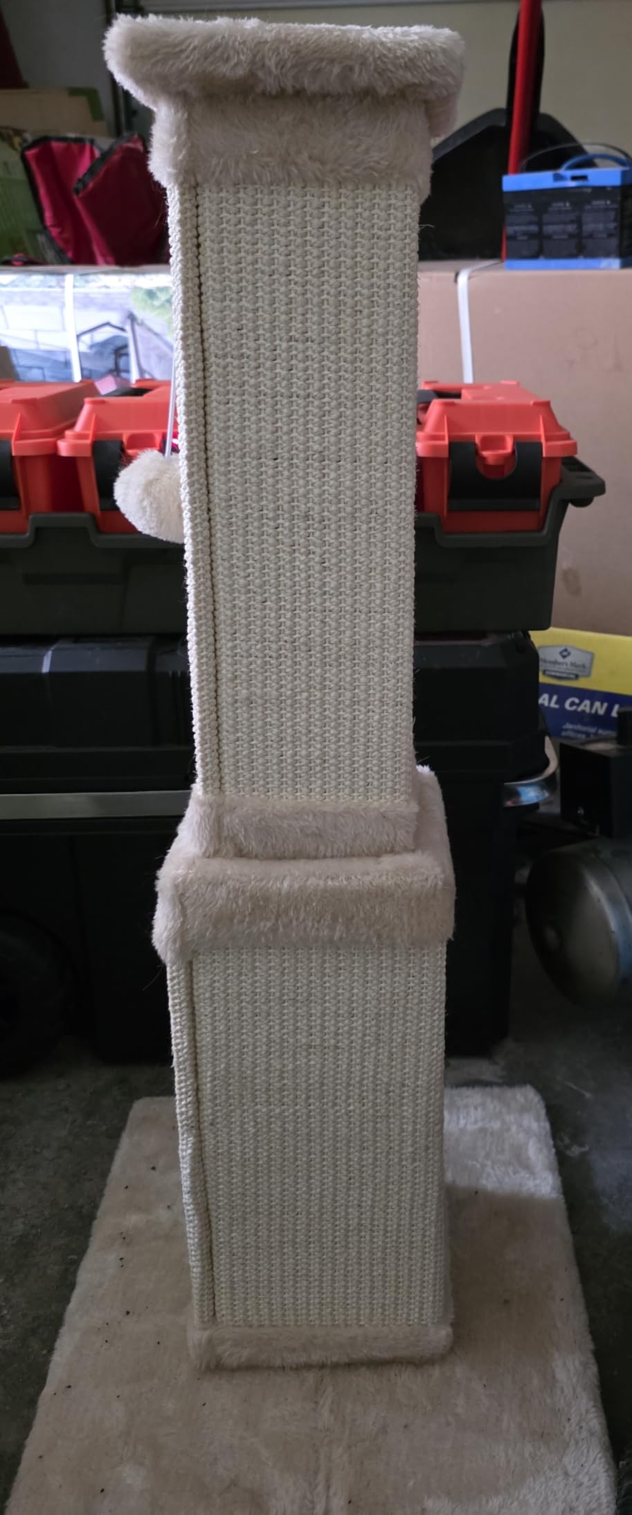Cat Scratching Post for Indoor Cats, 32Inch Sisal Cat Scratcher, Beige customer photo 2