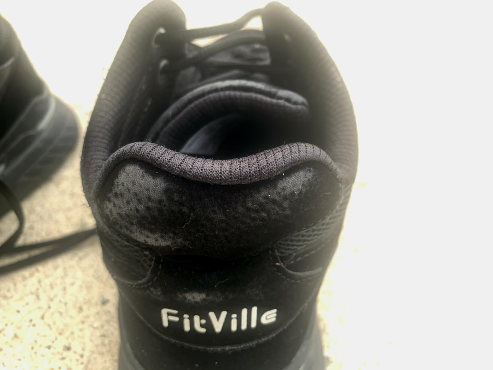 FitVille Wide Basketball Shoes for Men with Flat Feet Extra Wide High-top Sneakers with Ankle Support customer photo 2