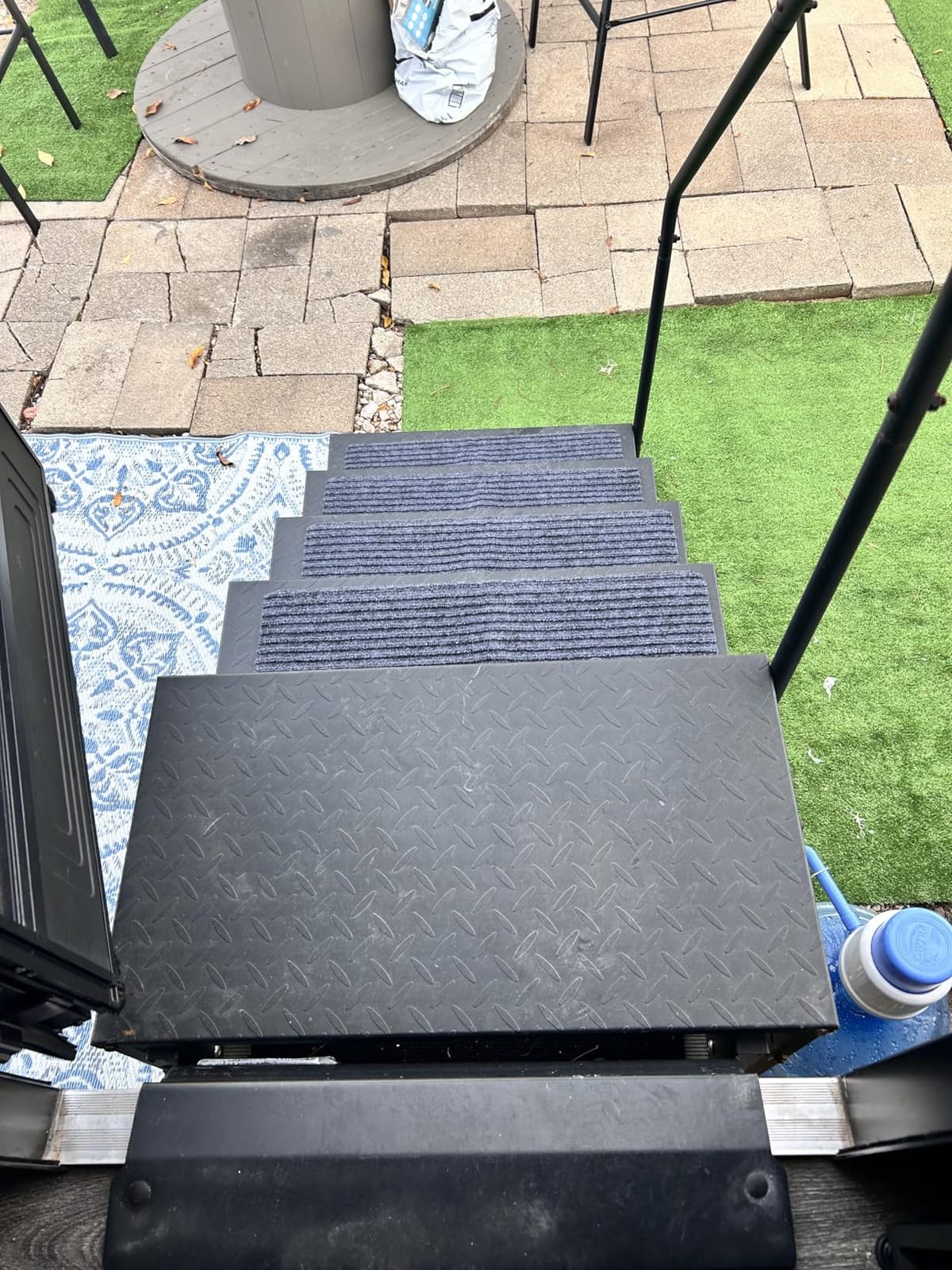 ESUDNT RV Step Covers 4 Pack RV Step Rug, RV Stair Covers Carpets for Mobile Home, Camper, 24 inch Wide (24”*7.5”, Black) customer photo 1