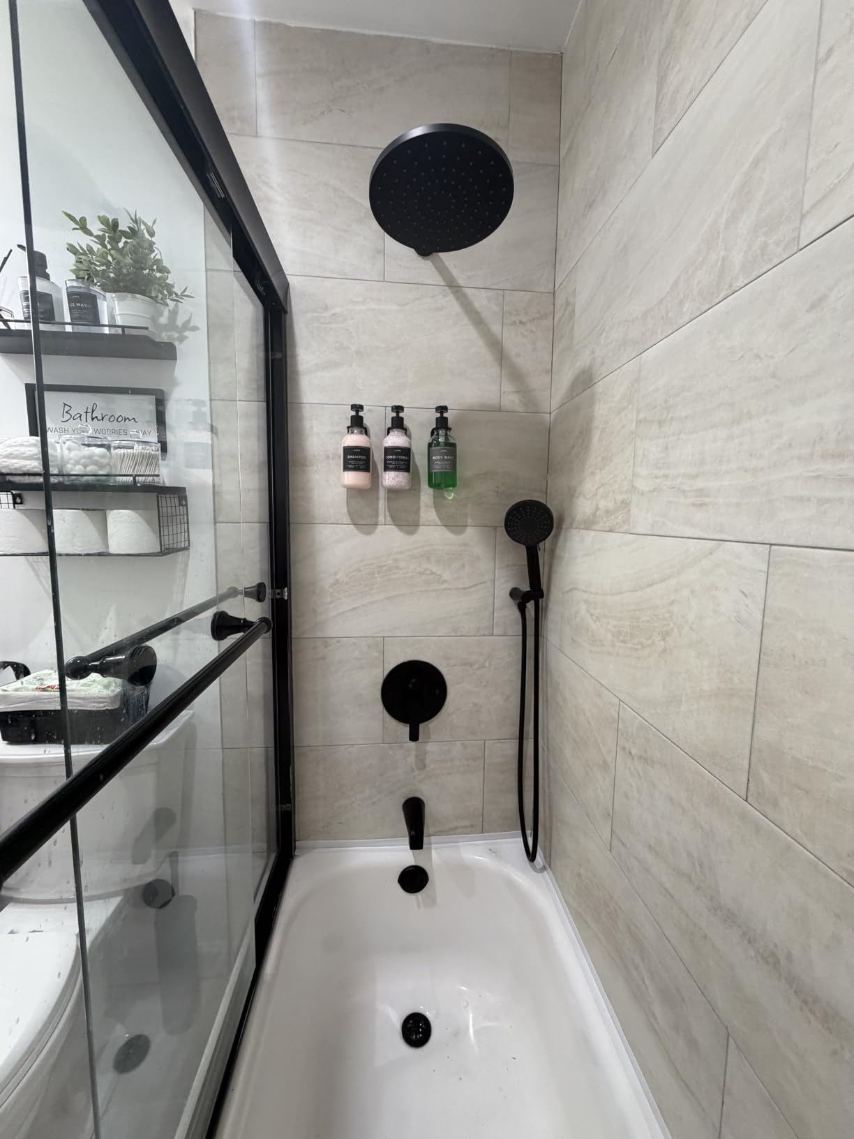 Iriber Brushed Gold Shower Head with Handheld,Rain Shower System Faucet Set customer photo 2
