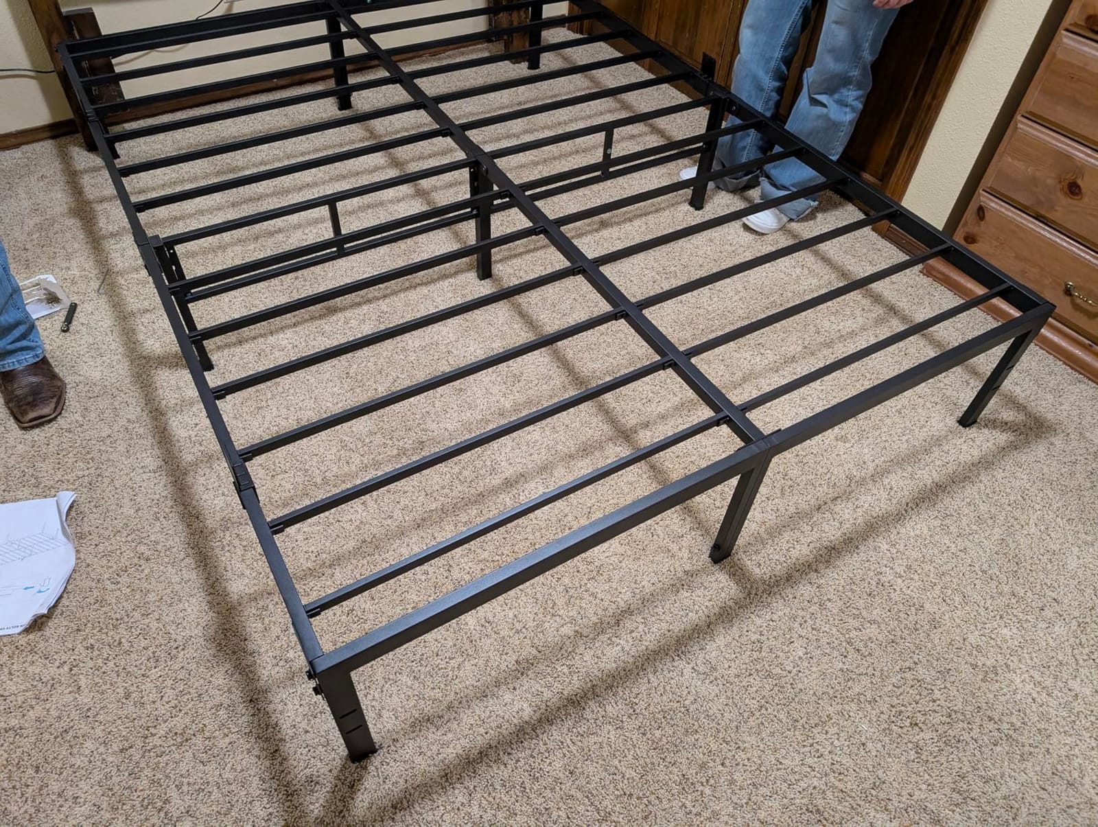 FUIOBYVV King Bed Frame,14 Inch Heavy Duty Metal Platform Bed Frame King Size Support Up to 3500 lbs,No Box Spring Needed,No Shaking,Steel Slat Support,Noise Free,Easy Assembly customer photo 1