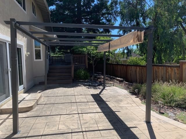 PURPLE LEAF Outdoor Pergola 12' X 16' Retractable Canopy Aluminum, Gray customer photo 1