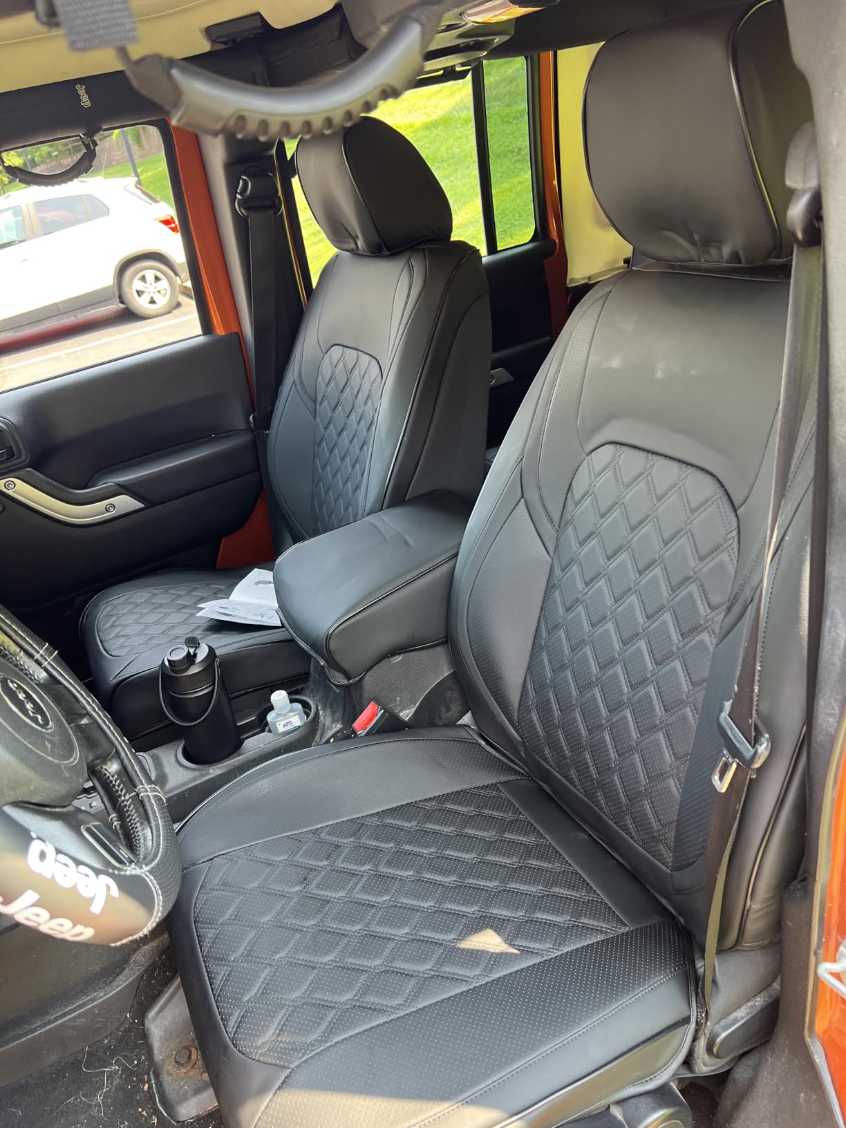 Huidasource 2007-2017 Wrangler JK Seat Covers 4 Door (Full Set/Black) customer photo 1