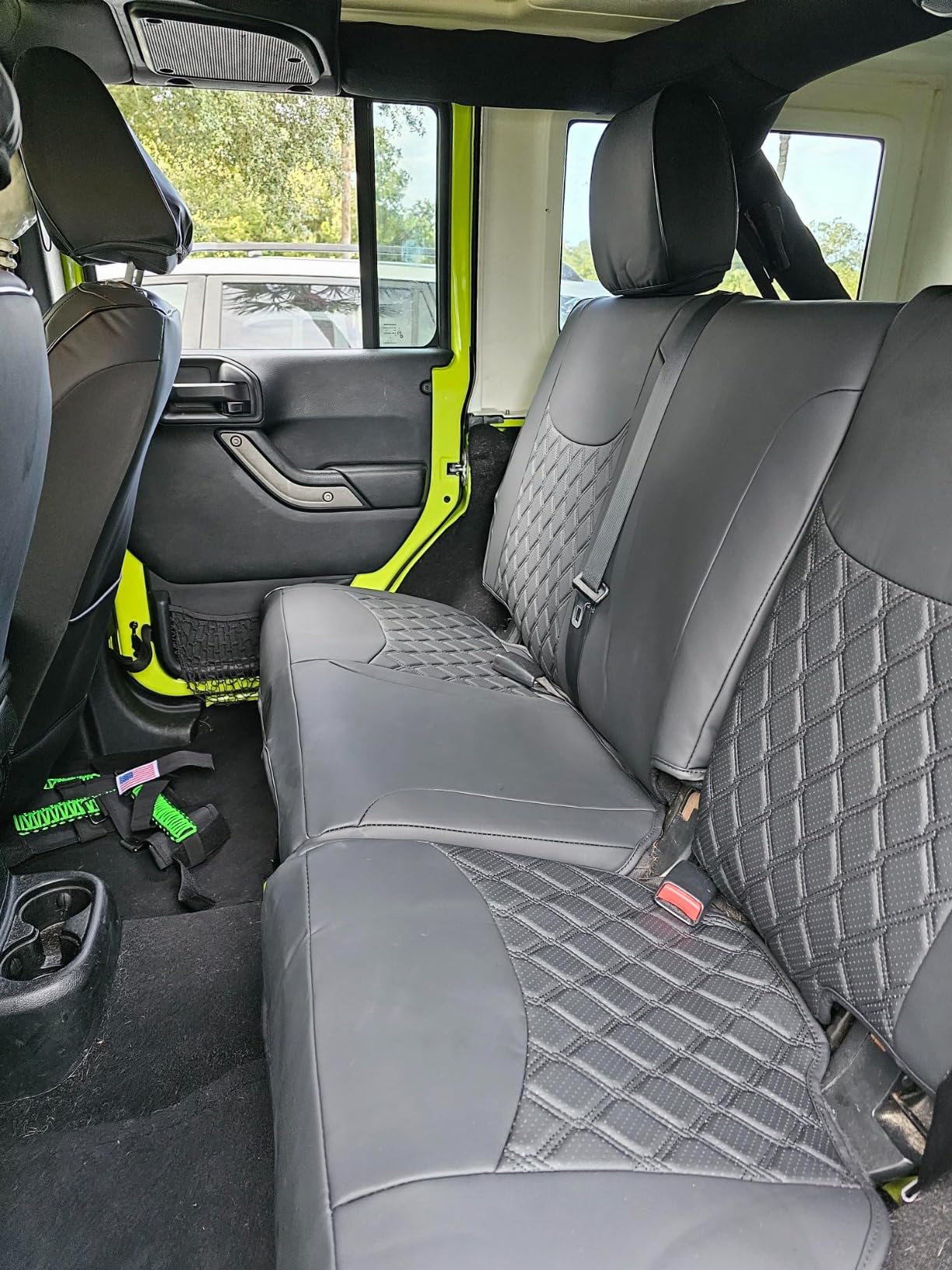 Huidasource 2007-2017 Wrangler JK Seat Covers 4 Door (Full Set/Black) customer photo 2