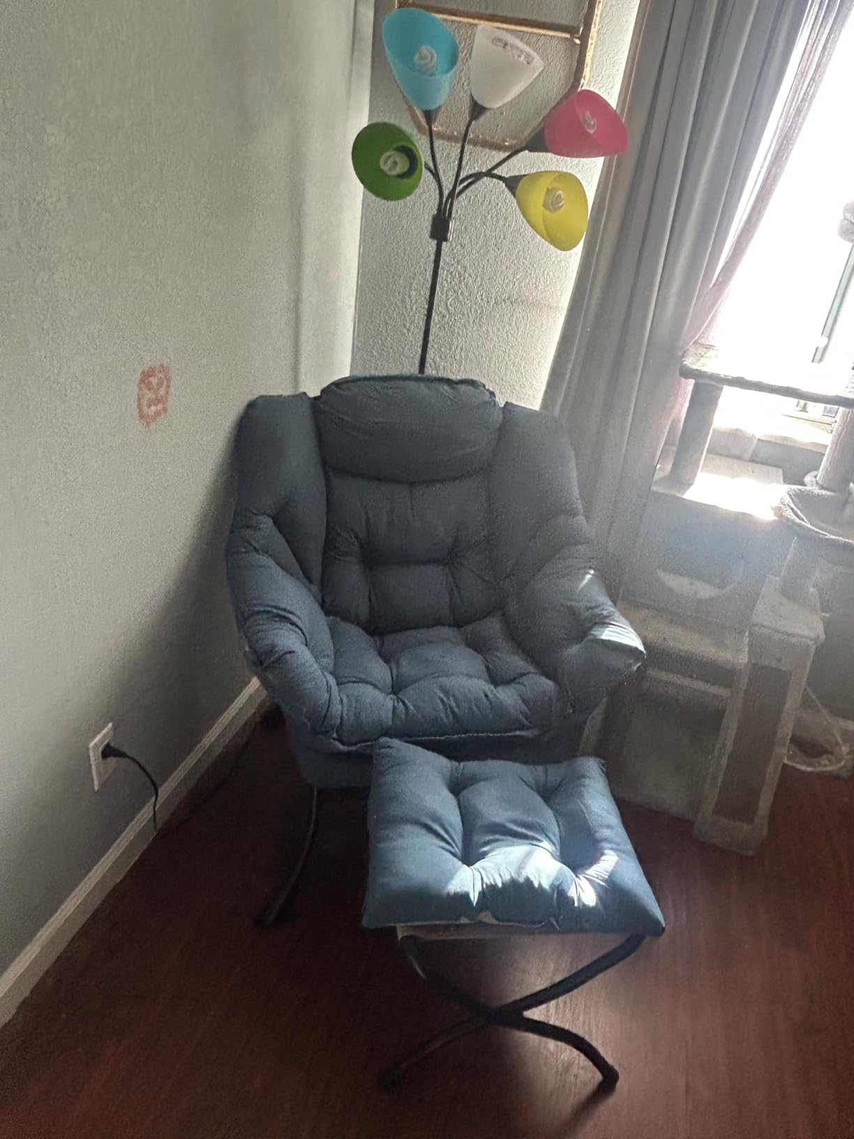 Tiita Lazy Chair with Ottoman, Comfy Reading Accent Chair, Dark Grey customer photo 1