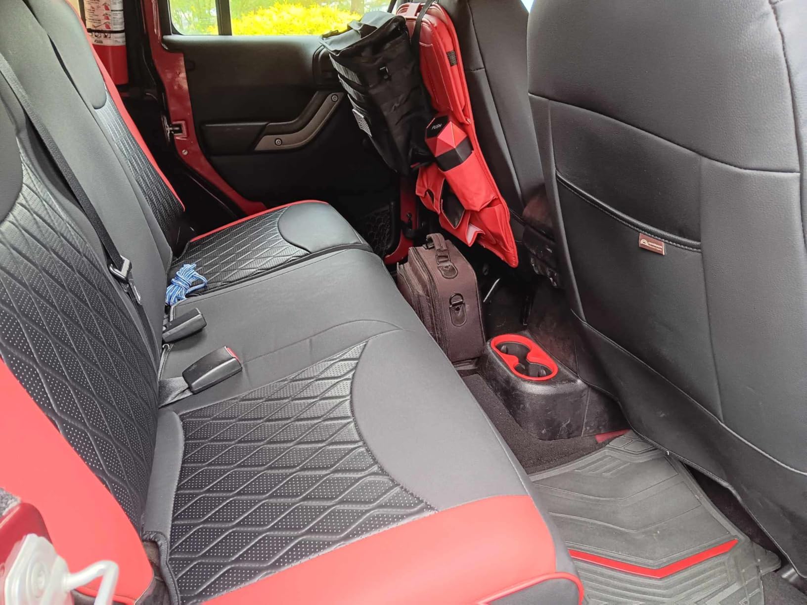 Coverado Seat Covers 4-Door Fullset for Jeep Wrangler, Waterproof Car Seat Covers for Truck Automotive Seat Covers Custom Fit for 2007-2017 Jeep Wrangler JK（Black） customer photo 1